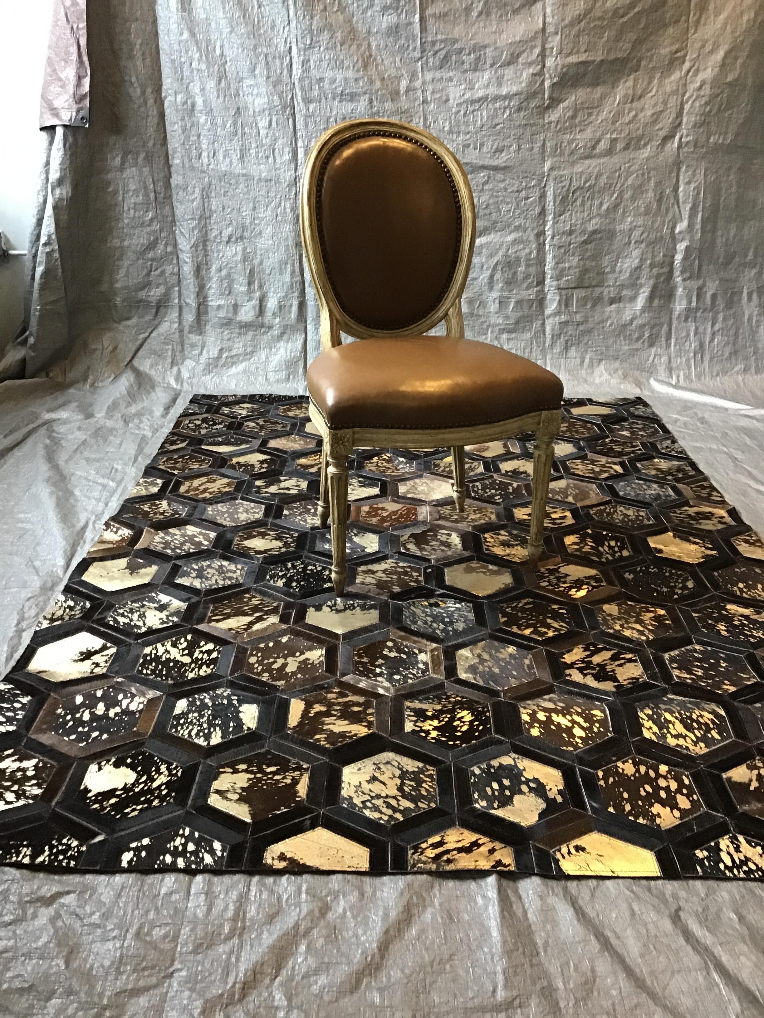 brown and gold rug