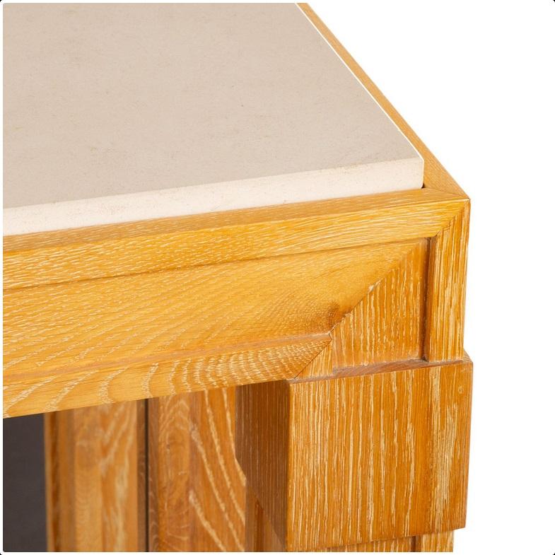 Neoclassico Console su misura in Beeche cerato con piano in Travertino in vendita