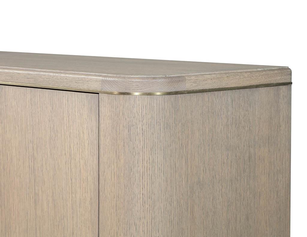 Modern Custom Made Cerused Oak Brass Sideboard Buffet For Sale