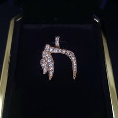 Colgante Chai hecho a medida en oro amarillo de 14 quilates con diamantes