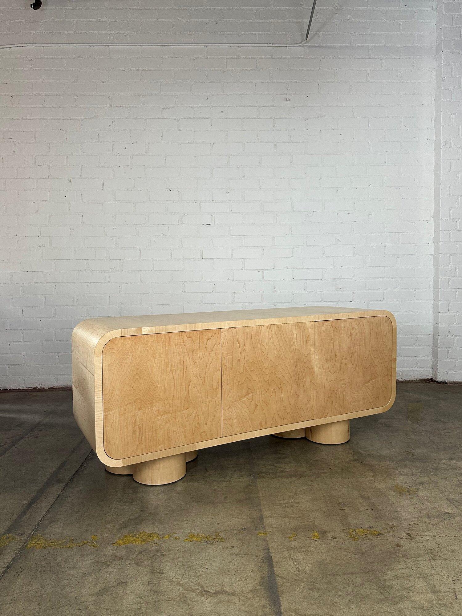 Custom Made Clover Credenza in Maple Wood For Sale 3