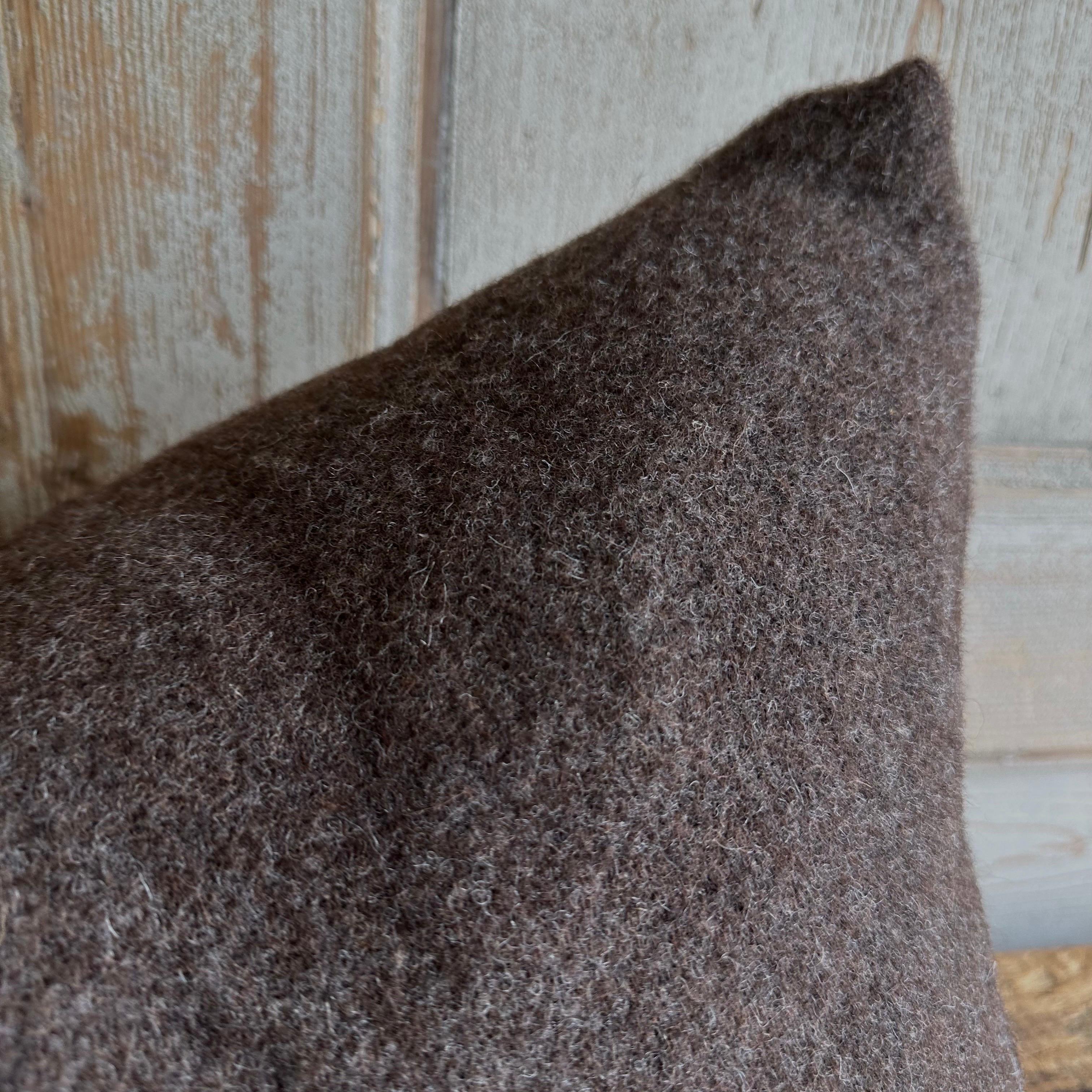 Custom Made Coco Alpaca Wool Lumbar Pillow with Insert For Sale 1