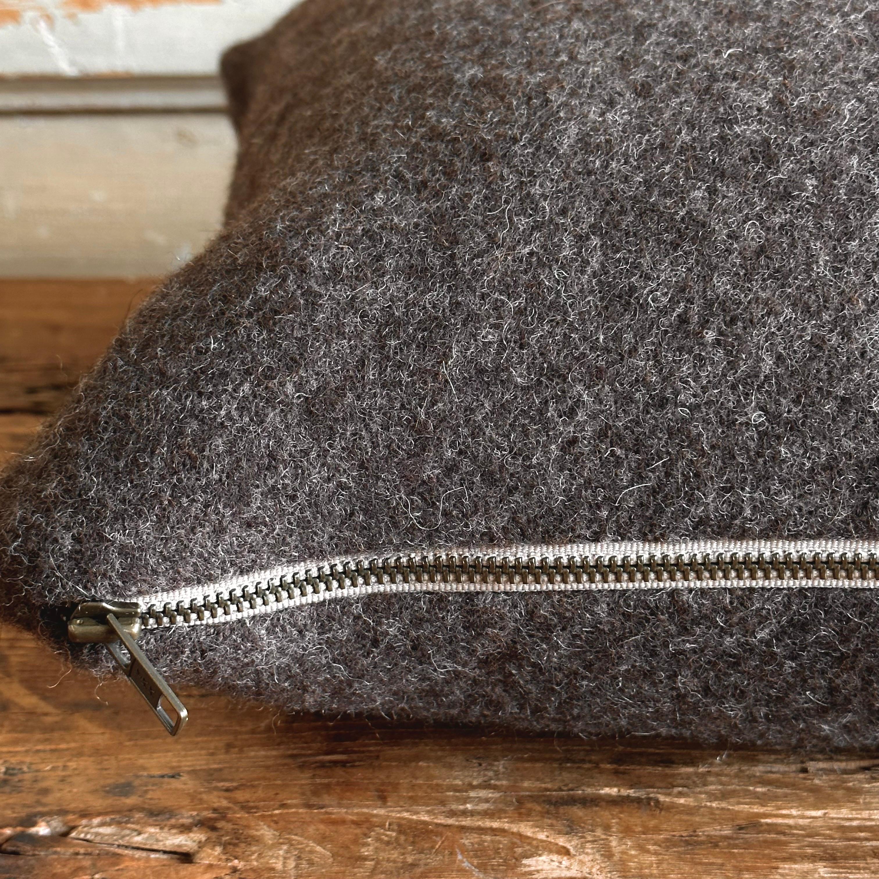 Custom Made Coco Alpaca Wool Lumbar Pillow with Insert For Sale 2