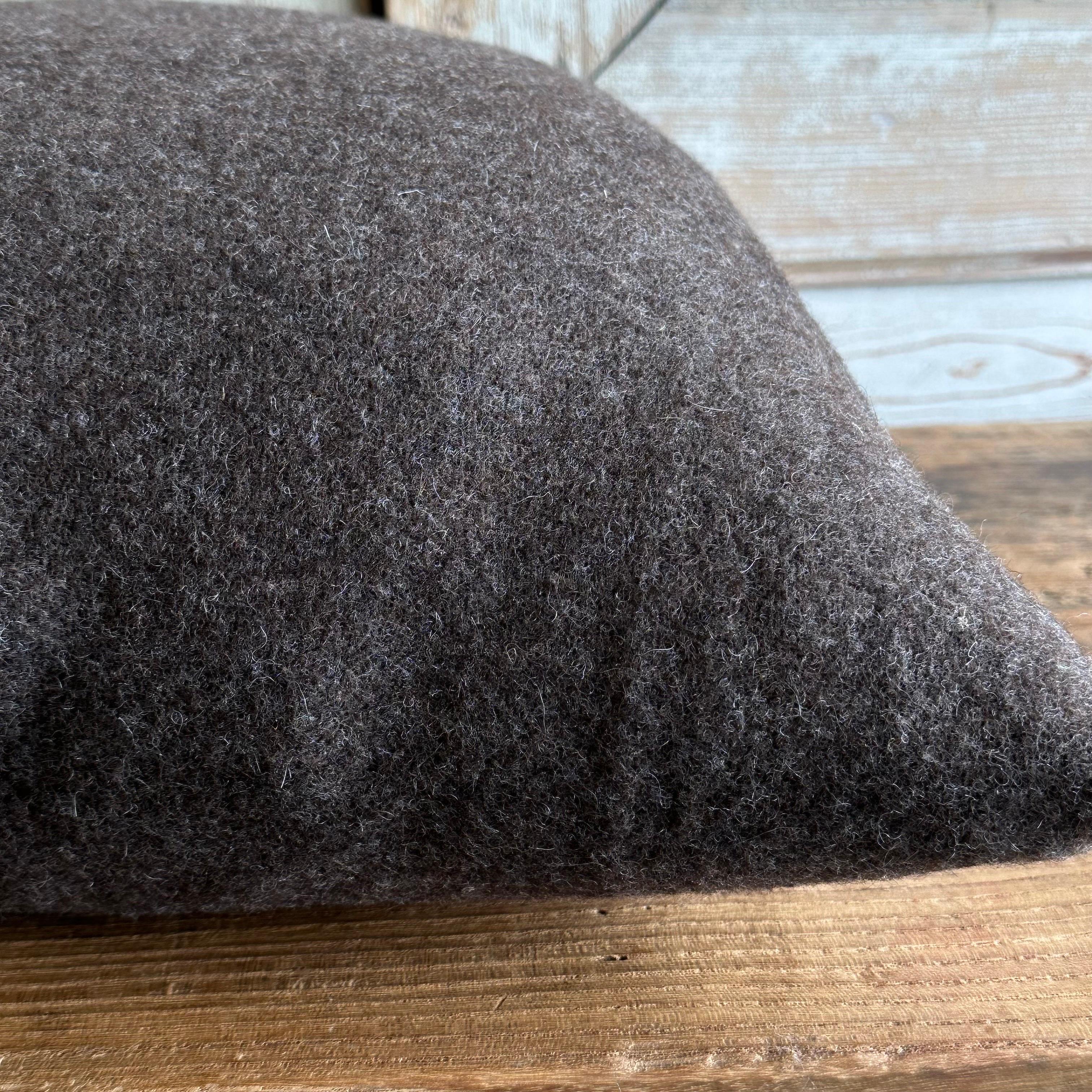 Custom Made Coco Brown Alpaca Wool Accent Pillow with Insert For Sale 1
