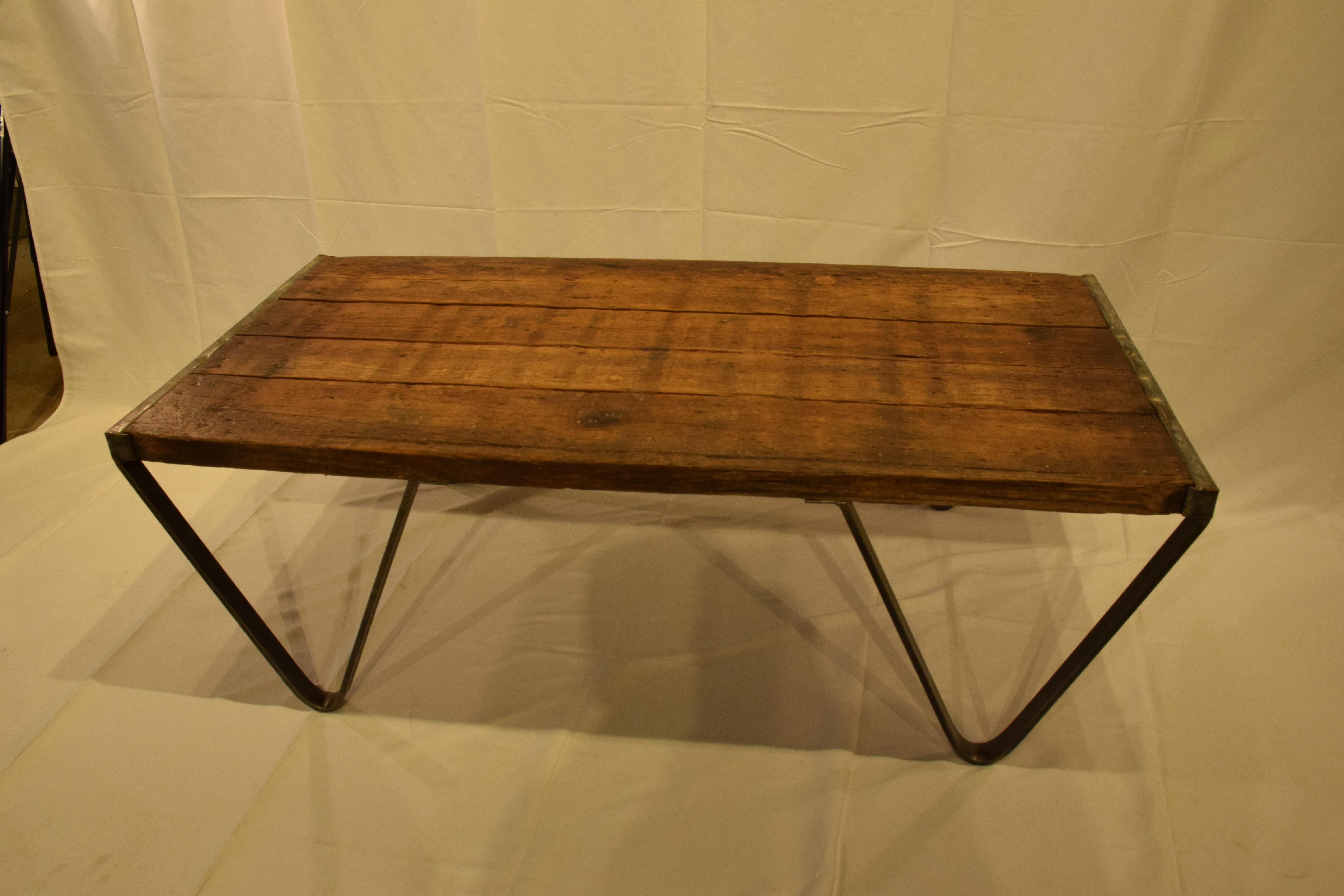 Custom Made Coffee Table, Antique French Brick Layers Pallet 10