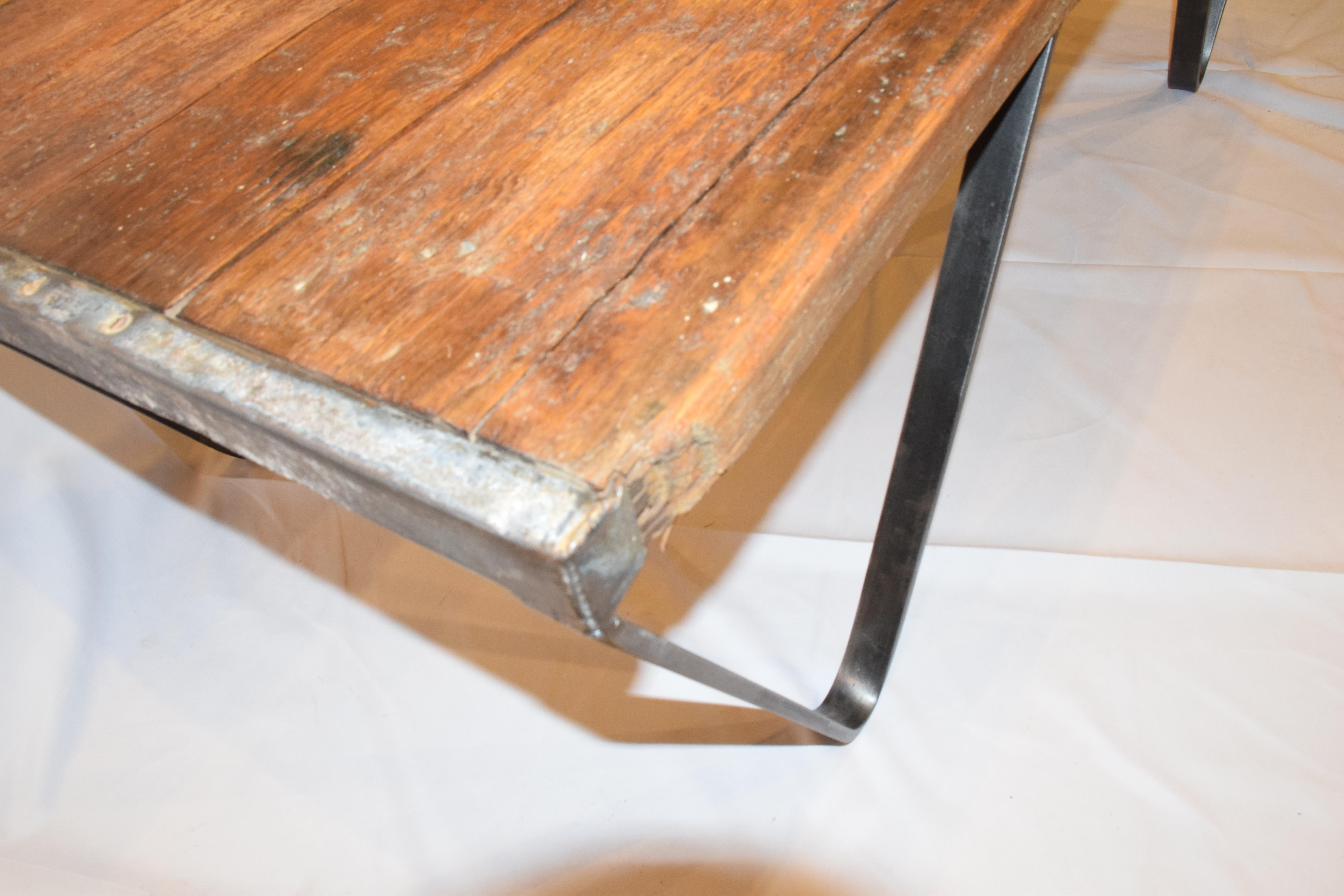 Custom Made Coffee Table, Antique French Brick Layers Pallet 3