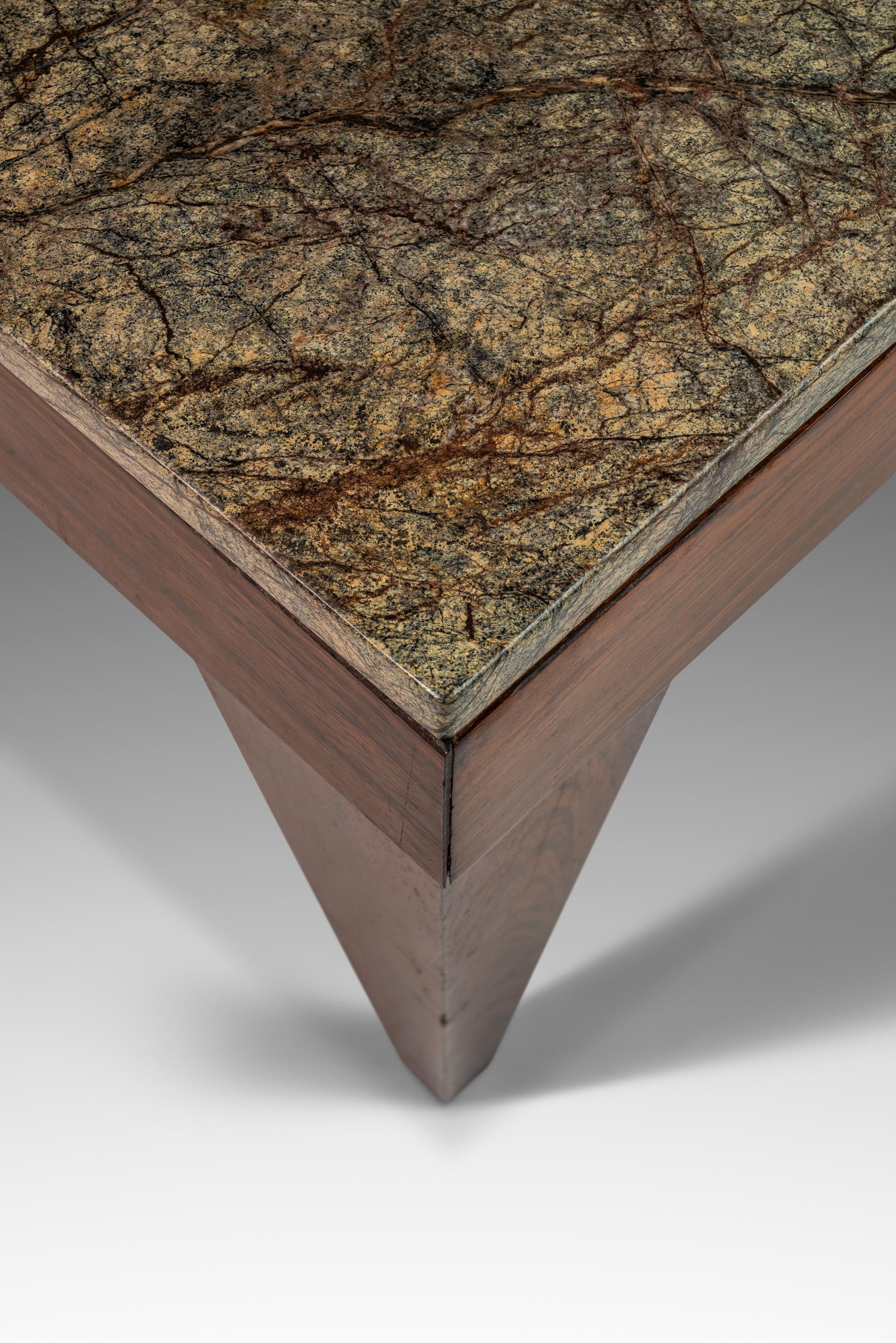 Table basse faite sur mesure avec plateau en granit à la manière de Gio Ponti, États-Unis, années 1980 en vente 3