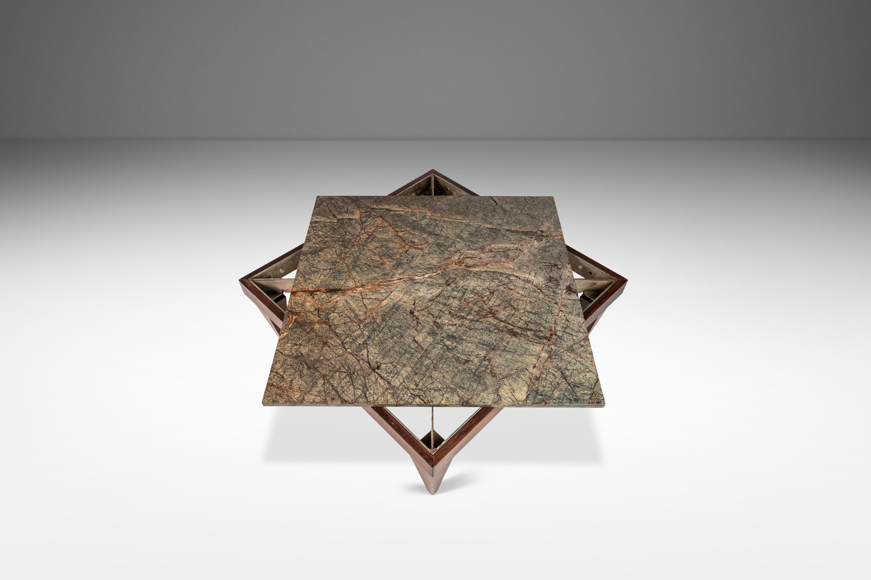 Table basse faite sur mesure avec plateau en granit à la manière de Gio Ponti, États-Unis, années 1980 Bon état - En vente à Deland, FL