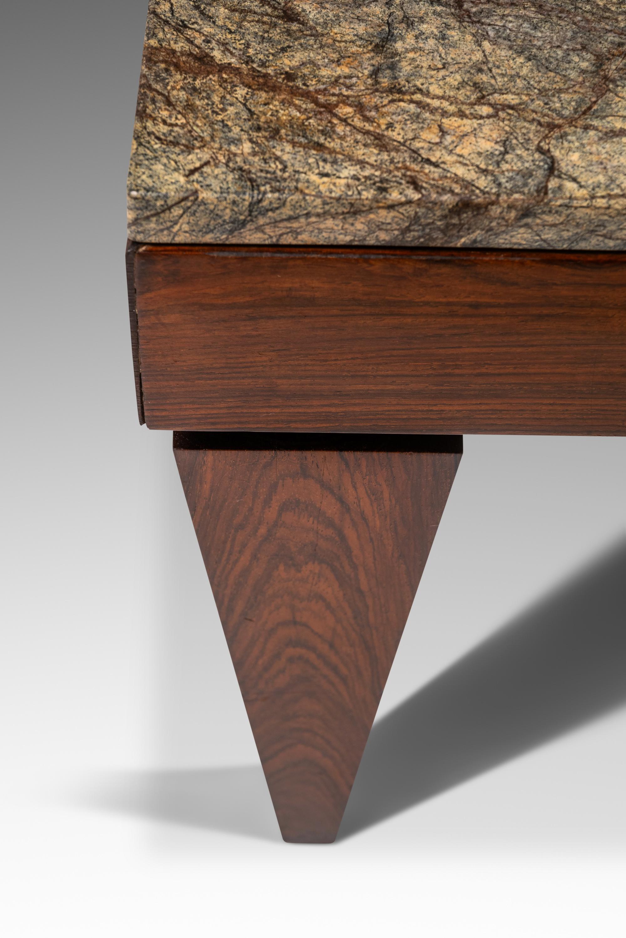 Table basse faite sur mesure avec plateau en granit à la manière de Gio Ponti, États-Unis, années 1980 en vente 2