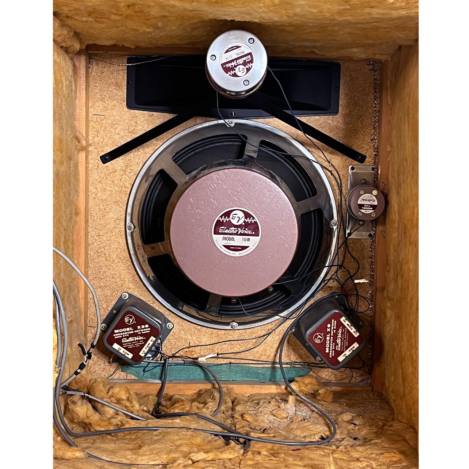 Custom Made Colossal Mid-Century Modern Tambour Door Mahogany Console Stereo 5