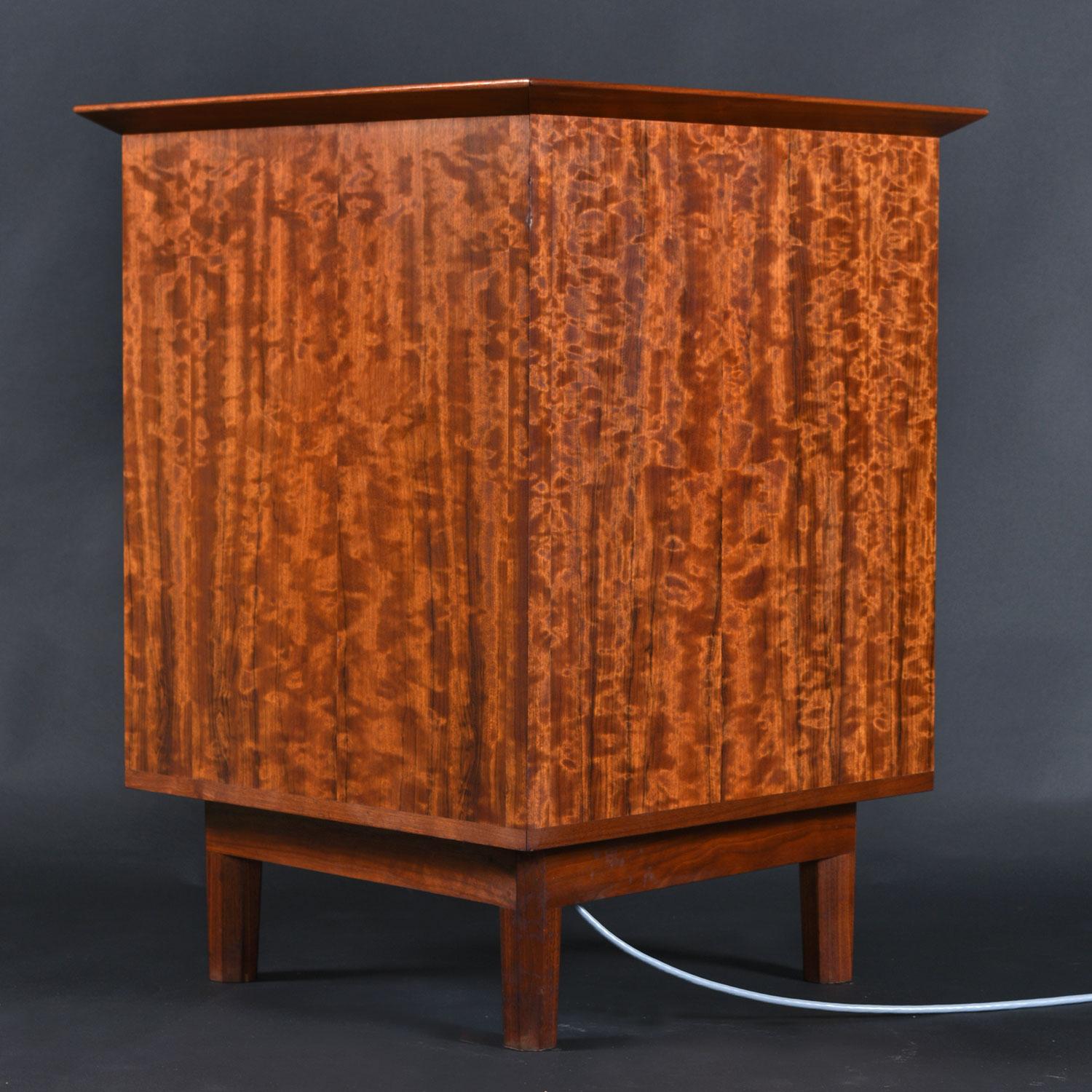 Custom Made Colossal Mid-Century Modern Tambour Door Mahogany Console Stereo In Excellent Condition In Chattanooga, TN