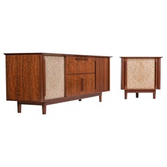 Custom Made Colossal Mid-Century Modern Tambour Door Mahogany Console Stereo