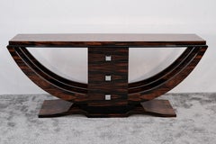 Custom Macassar Console Table in French Art Deco Style