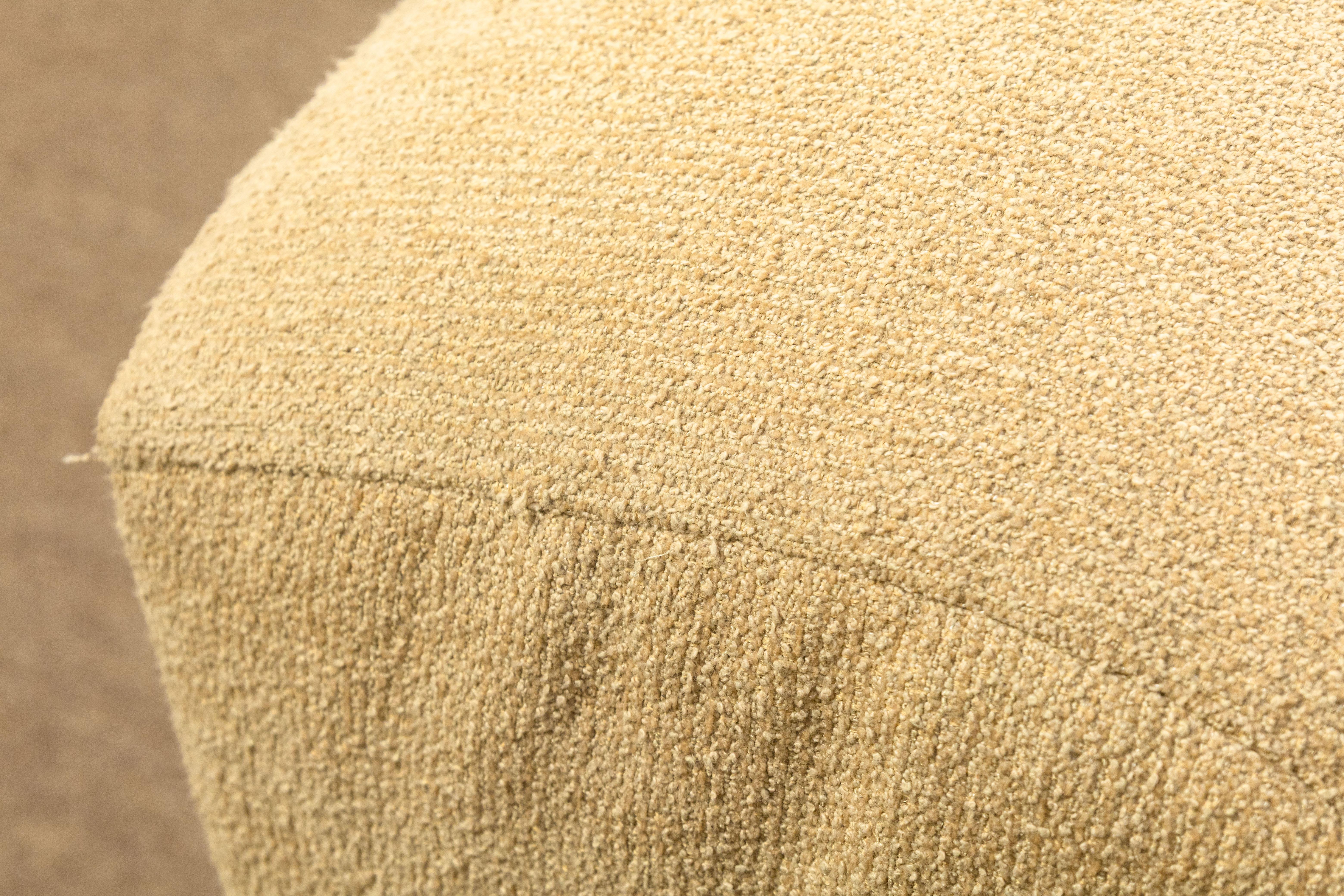 Custom Made Contemporary Modern Beige Boucle Fabric Tufted Accent Sofa For Sale 2