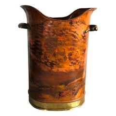 Vintage Custom Made Copper and Brass Umbrella Stand, Florence, Italy, 1970s