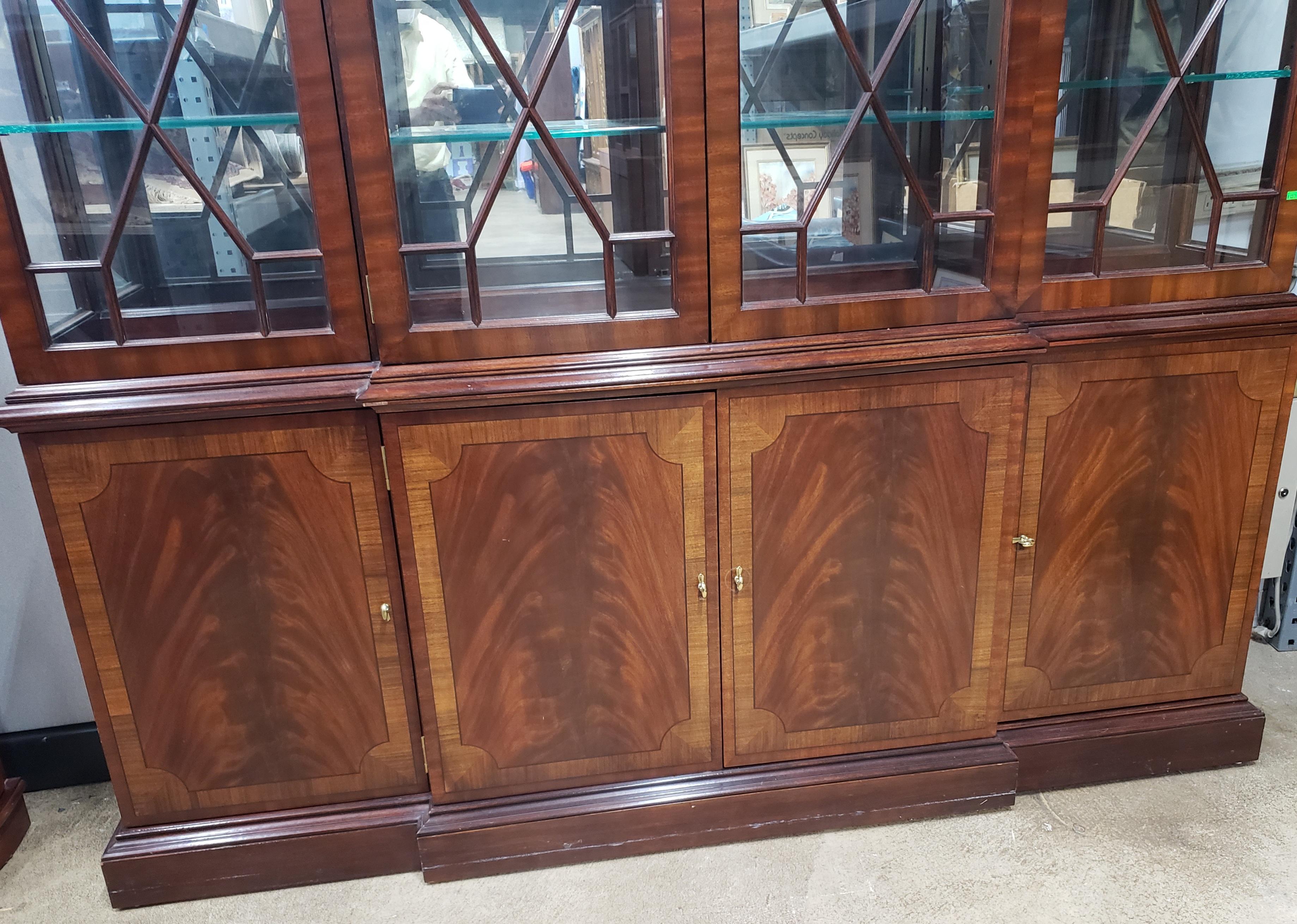 Chippendale Custom Made Councill Furniture Flame Mahogany Breakfront