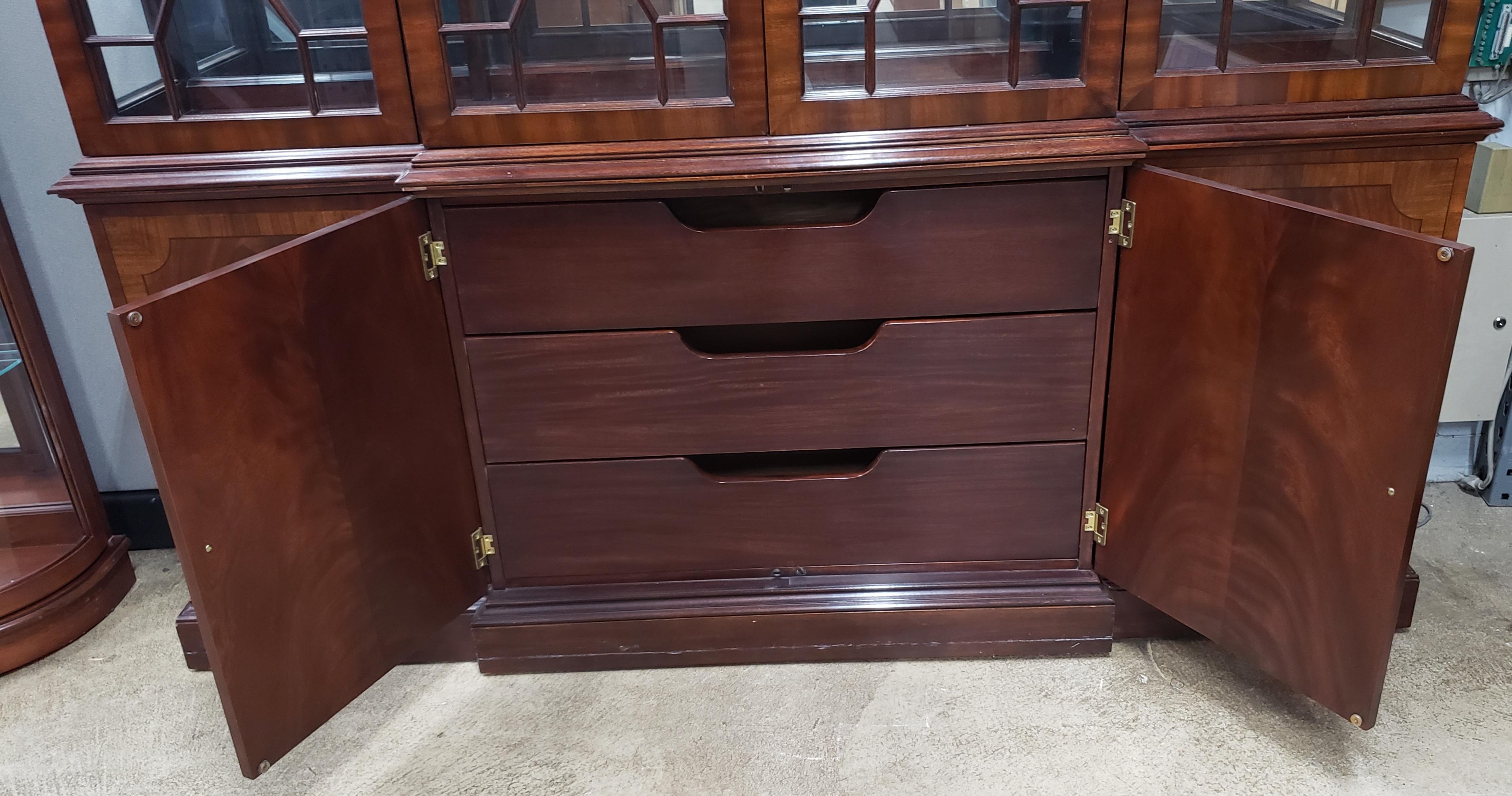 Contemporary Custom Made Councill Furniture Flame Mahogany Breakfront