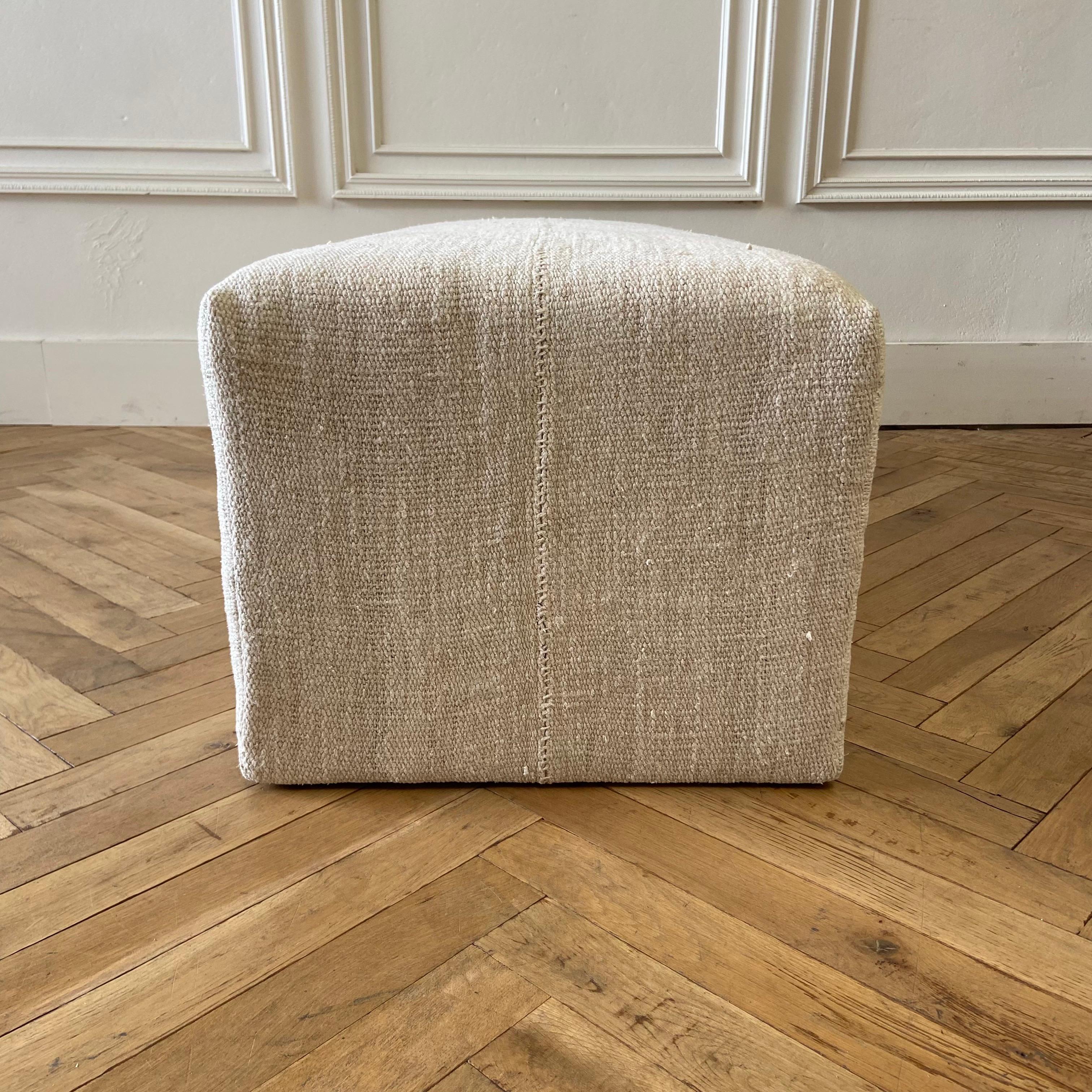 Custom Made Cube Bench or Cocktail Ottoman In Good Condition In Brea, CA