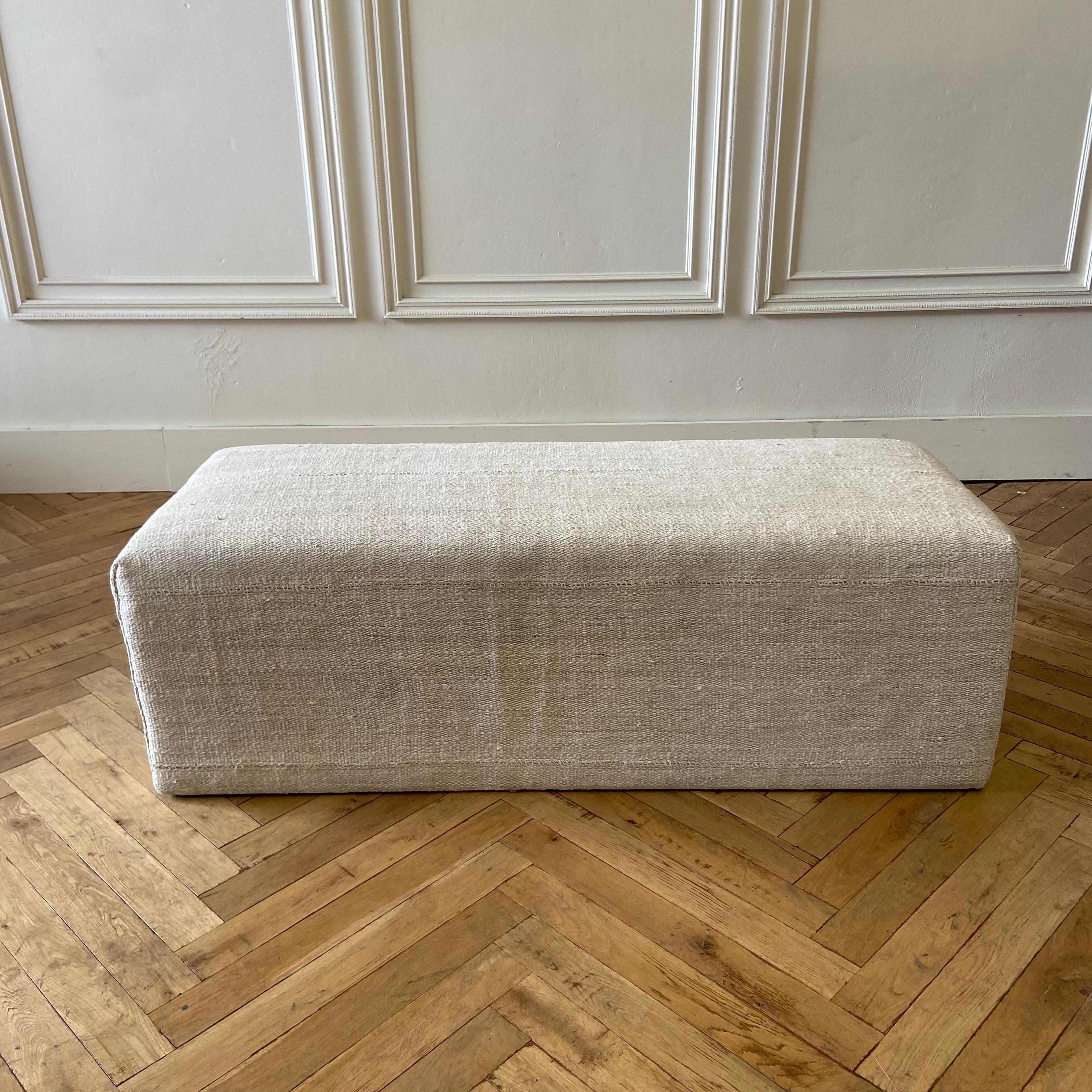 Wool Custom Made Cube Bench or Cocktail Ottoman