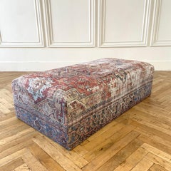 Custom Made Cube Style Rug Cocktail Ottoman