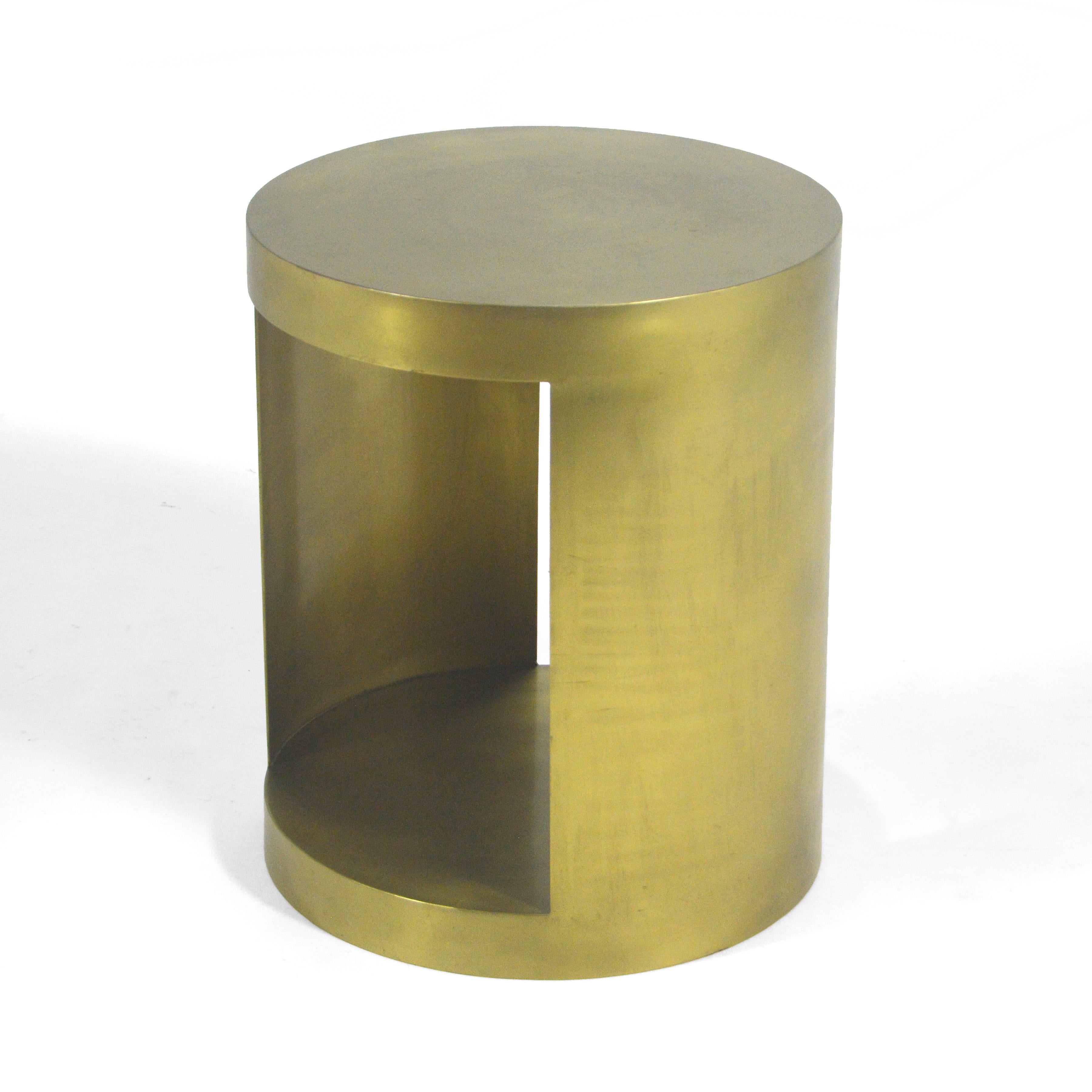 Effet bronze CUSTOM MADE Table d'appoint cylindrique sur mesure en vente