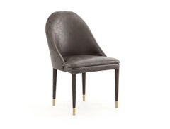 Custom Made Designer Chair with Clean Lines And A Sleek Silhouette/Leather