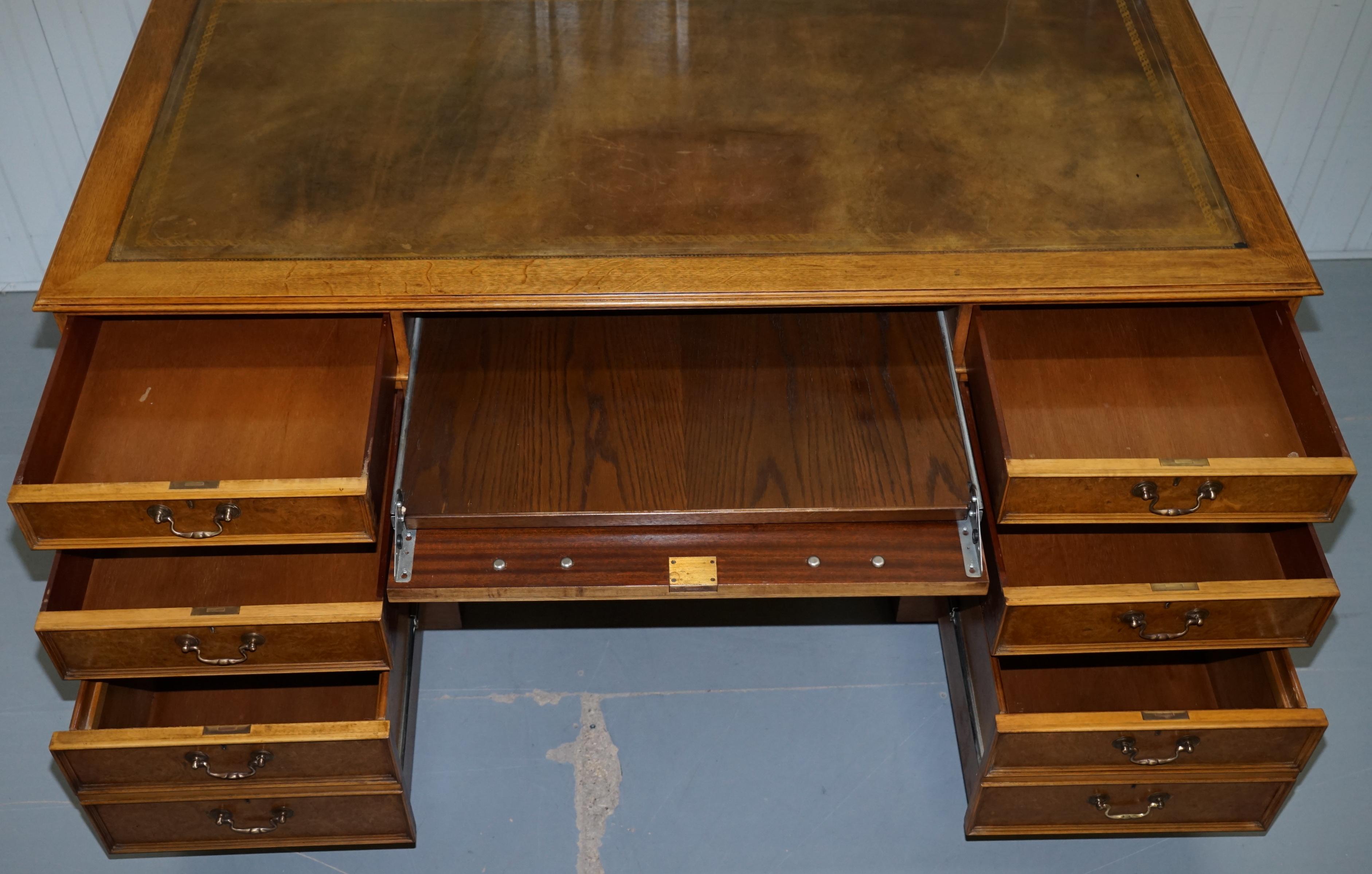 Custom Made Desk Marylebone London Sliding Top & Keyboard Shelf Burr Walnut 5