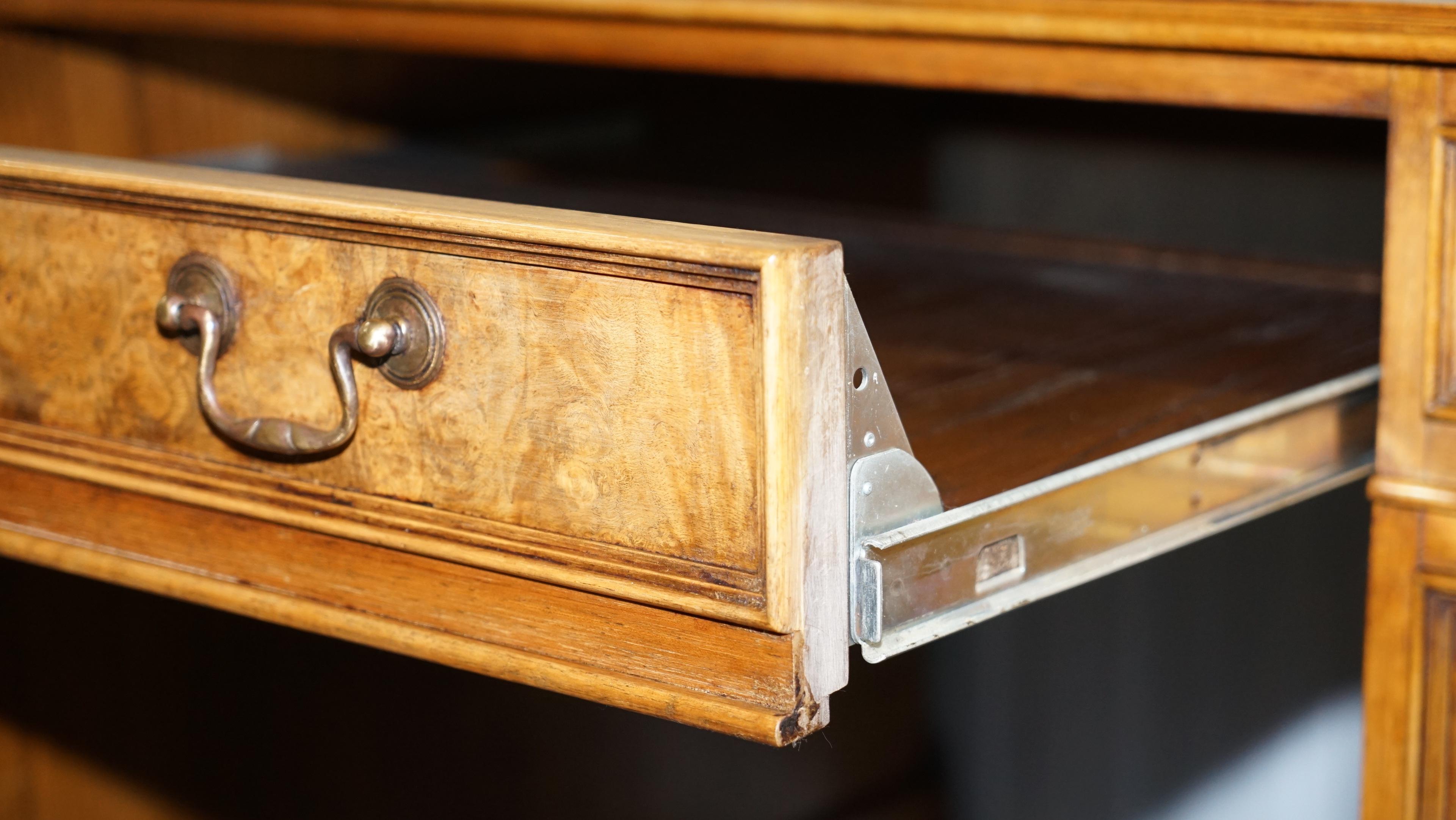 Custom Made Desk Marylebone London Sliding Top & Keyboard Shelf Burr Walnut 9