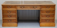 Custom Made Desk Marylebone London Sliding Top & Keyboard Shelf Burr Walnut