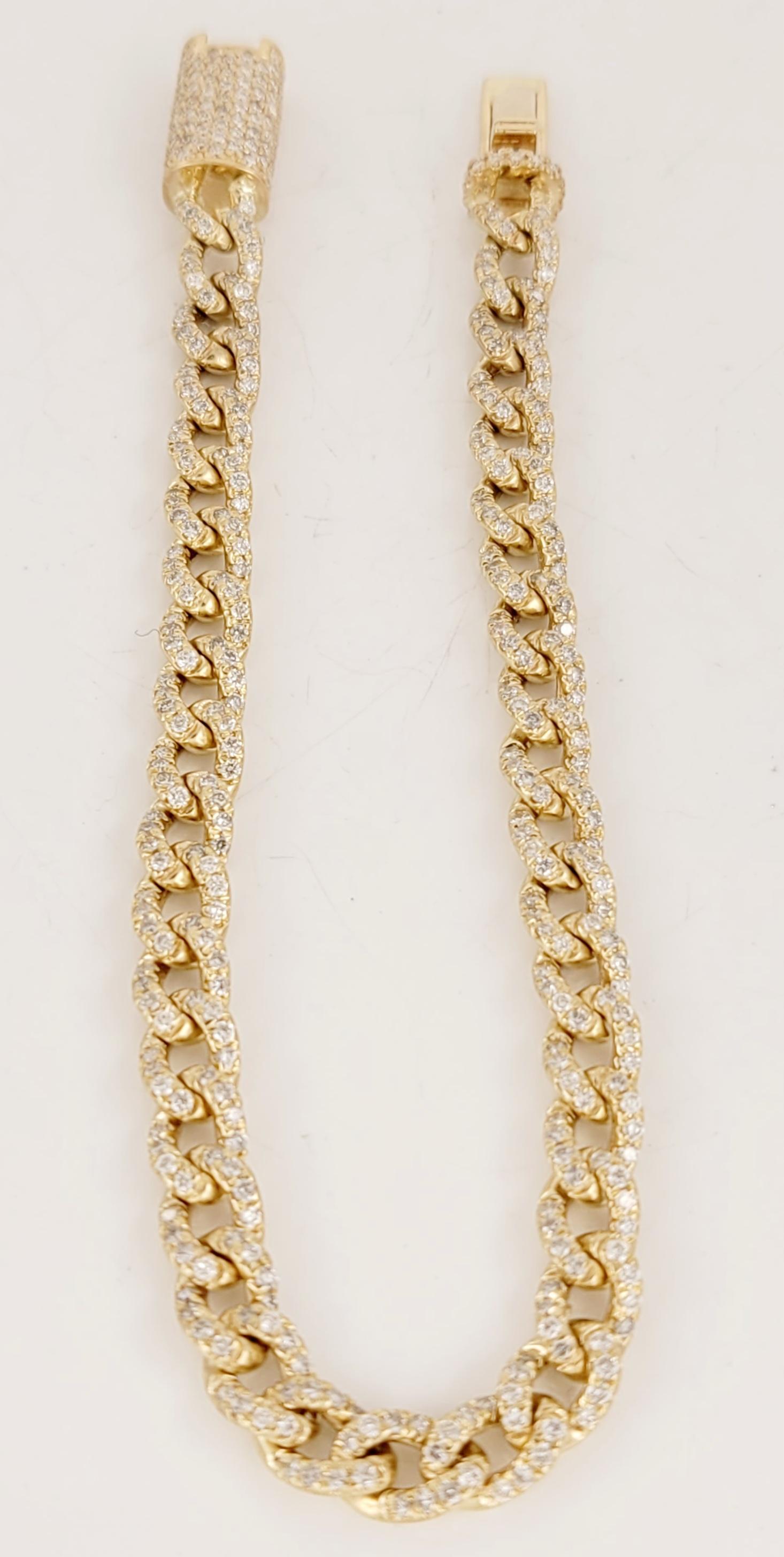CUSTOM MADE Bracelet en or jaune 18 carats avec diamants sur mesure Neuf - En vente à New York, NY