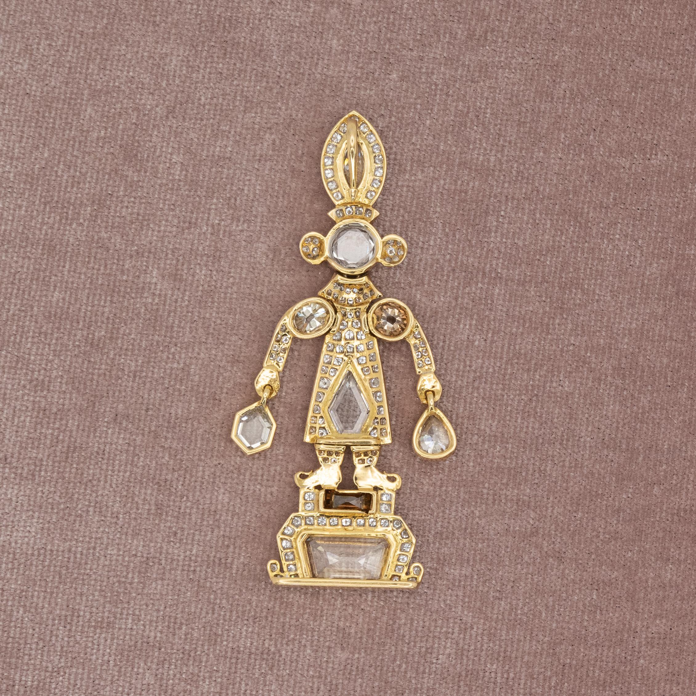 CUSTOM MADE Diamant-Figur-Anhänger aus 18K Gelbgold - 8,0 Karat (Zeitgenössisch) im Angebot