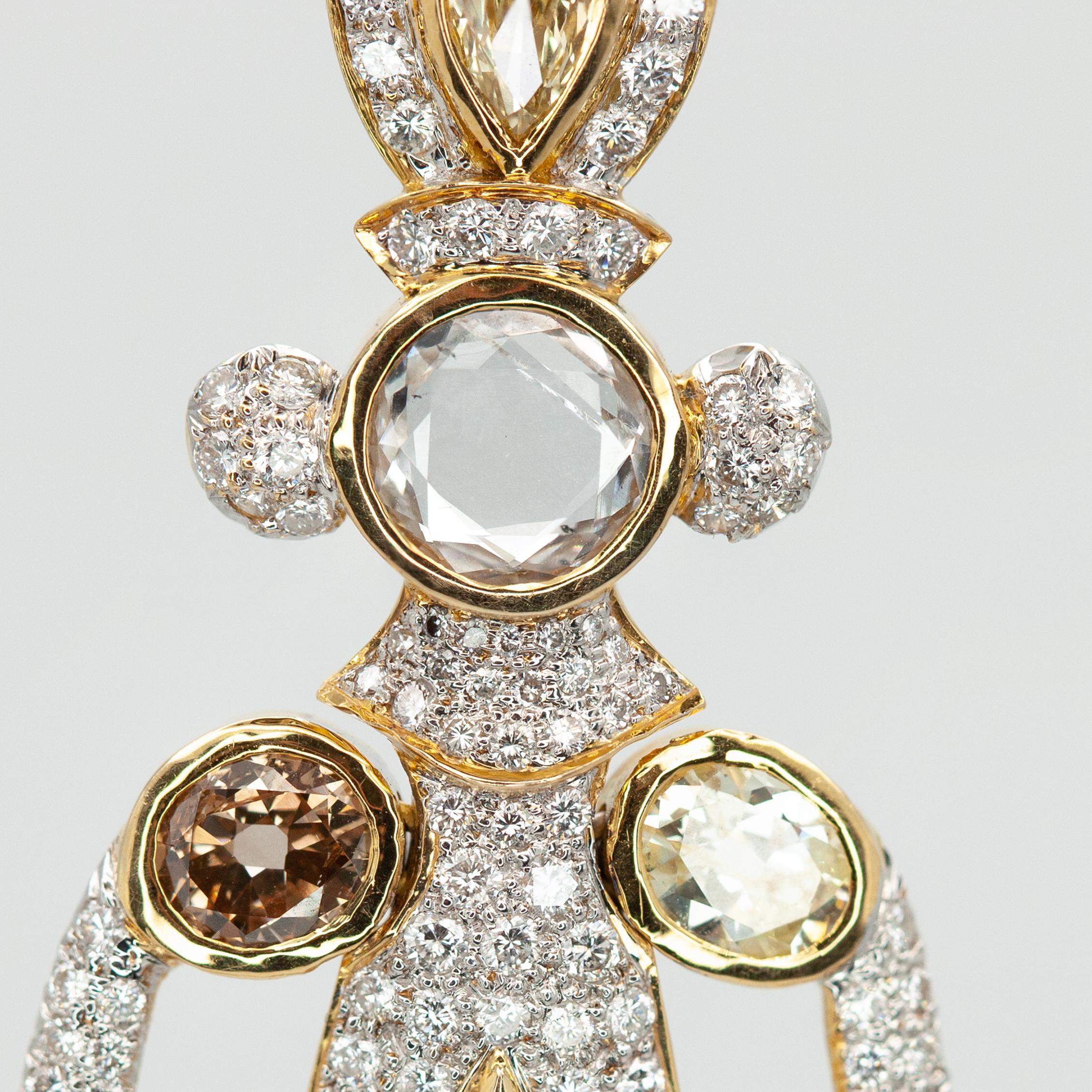 CUSTOM MADE Diamant-Figur-Anhänger aus 18K Gelbgold - 8,0 Karat für Damen oder Herren im Angebot