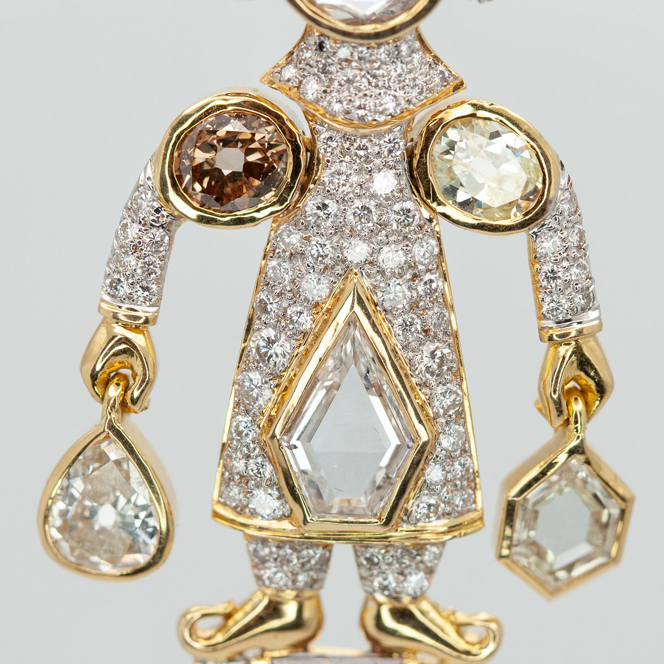 CUSTOM MADE Diamant-Figur-Anhänger aus 18K Gelbgold - 8,0 Karat im Angebot 1