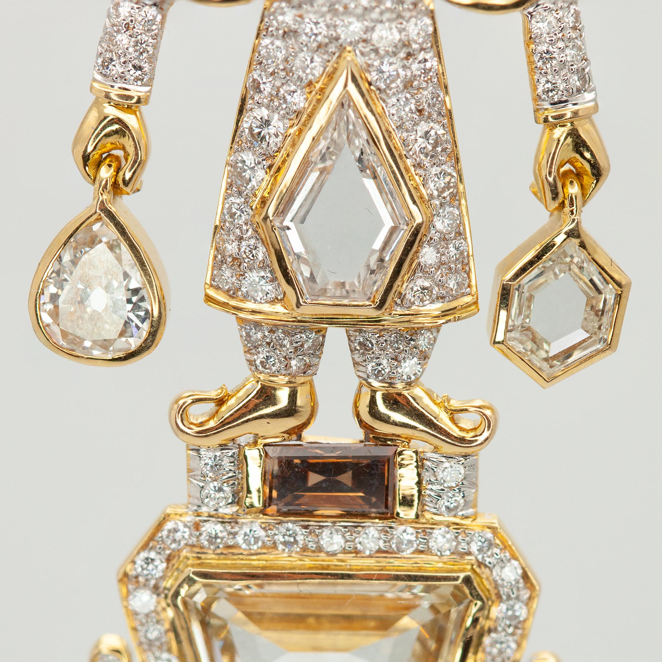 CUSTOM MADE Diamant-Figur-Anhänger aus 18K Gelbgold - 8,0 Karat im Angebot 2