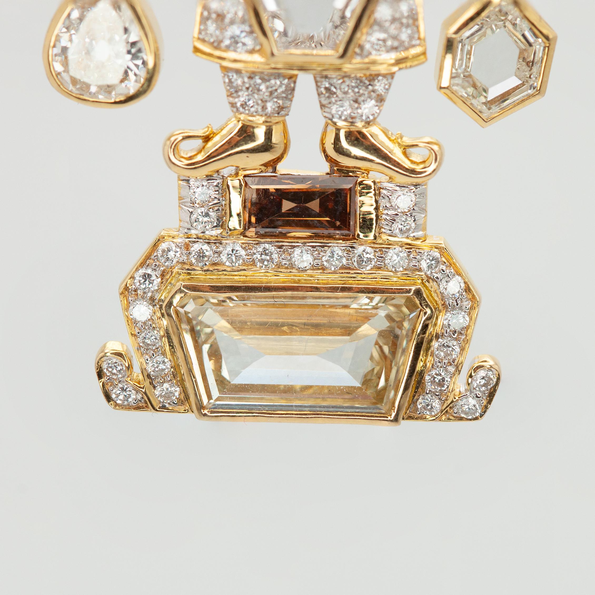 CUSTOM MADE Diamant-Figur-Anhänger aus 18K Gelbgold - 8,0 Karat im Angebot 3