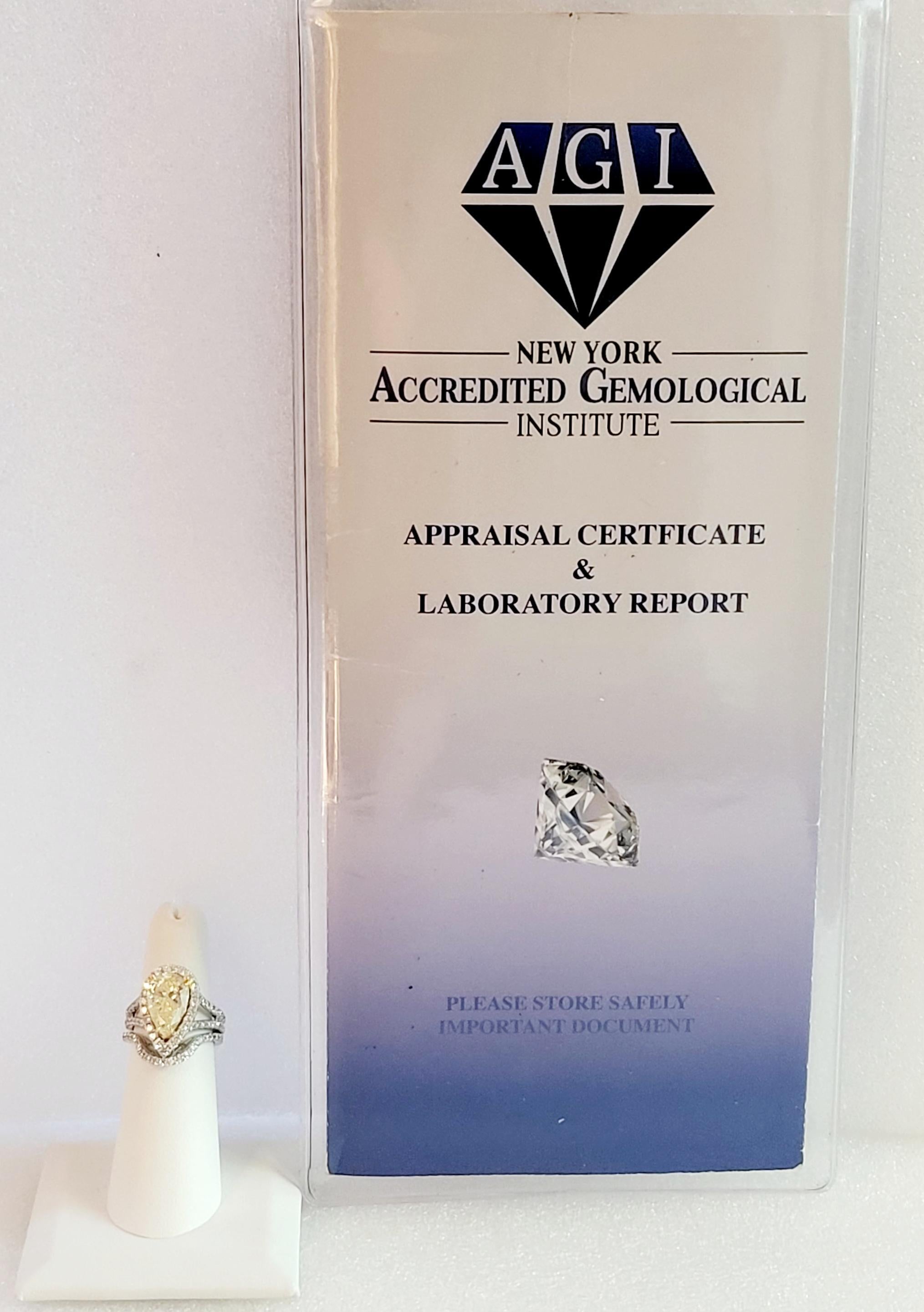 Custom Made Diamond Ring in 14K White Gold For Sale 3