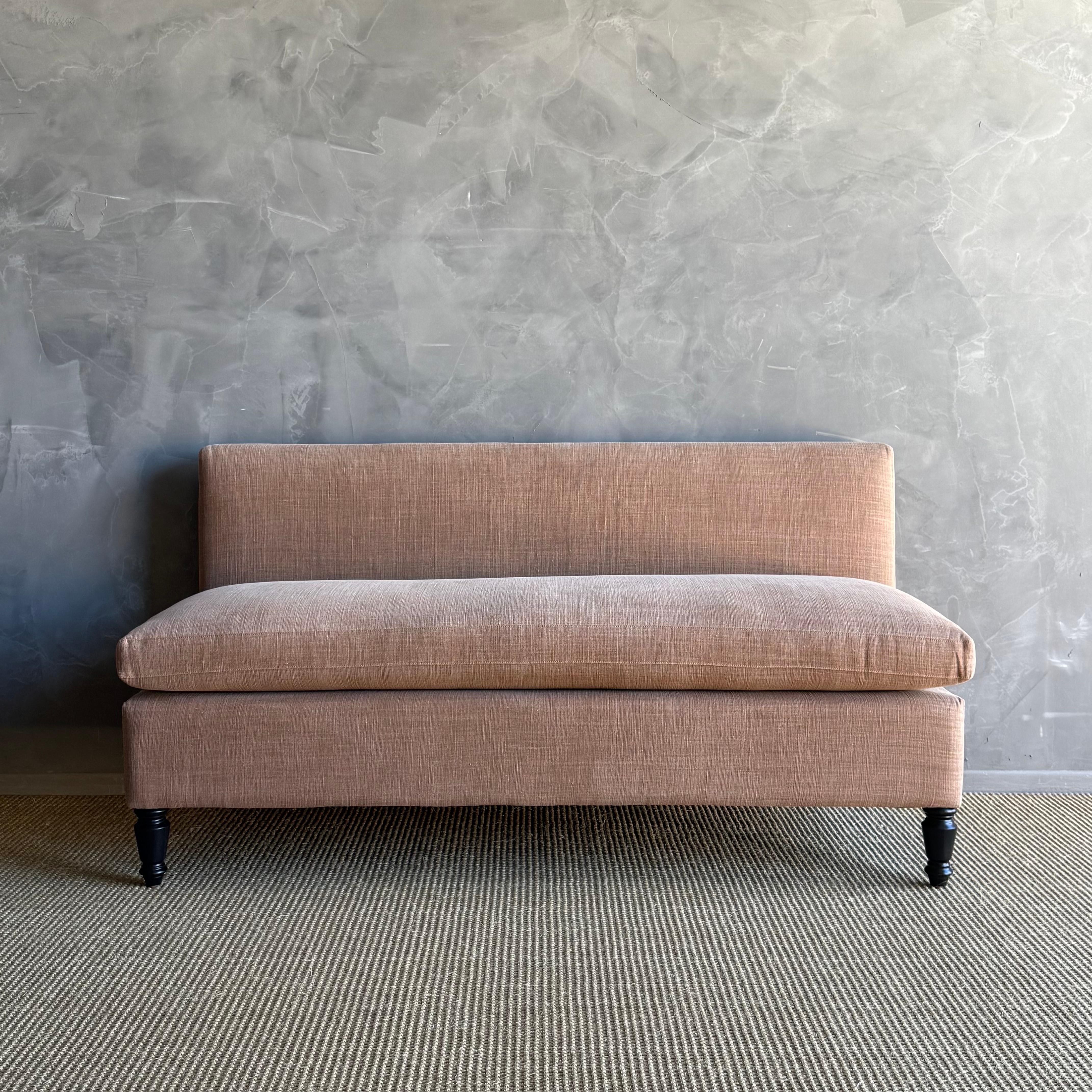 American Custom Made Dining Banquette Bench Upholstered or Slip Covered COM For Sale