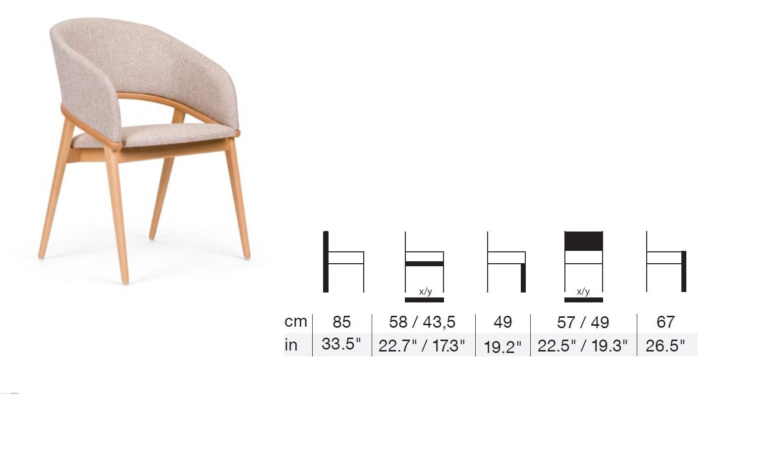 Tappezzeria Sedia da pranzo su misura con schienale ergonomico curvo per un comfort eccezionale in vendita
