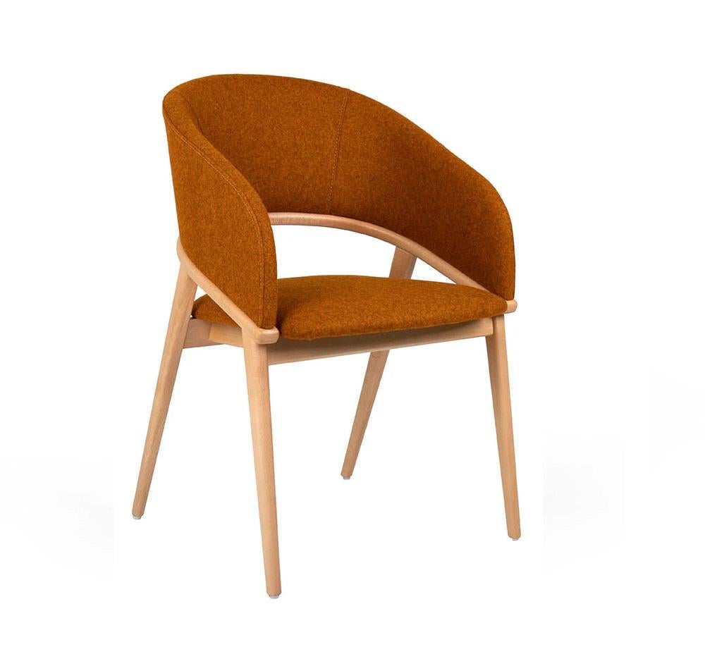 Sedia da pranzo su misura con schienale ergonomico curvo per un comfort eccezionale in vendita 1