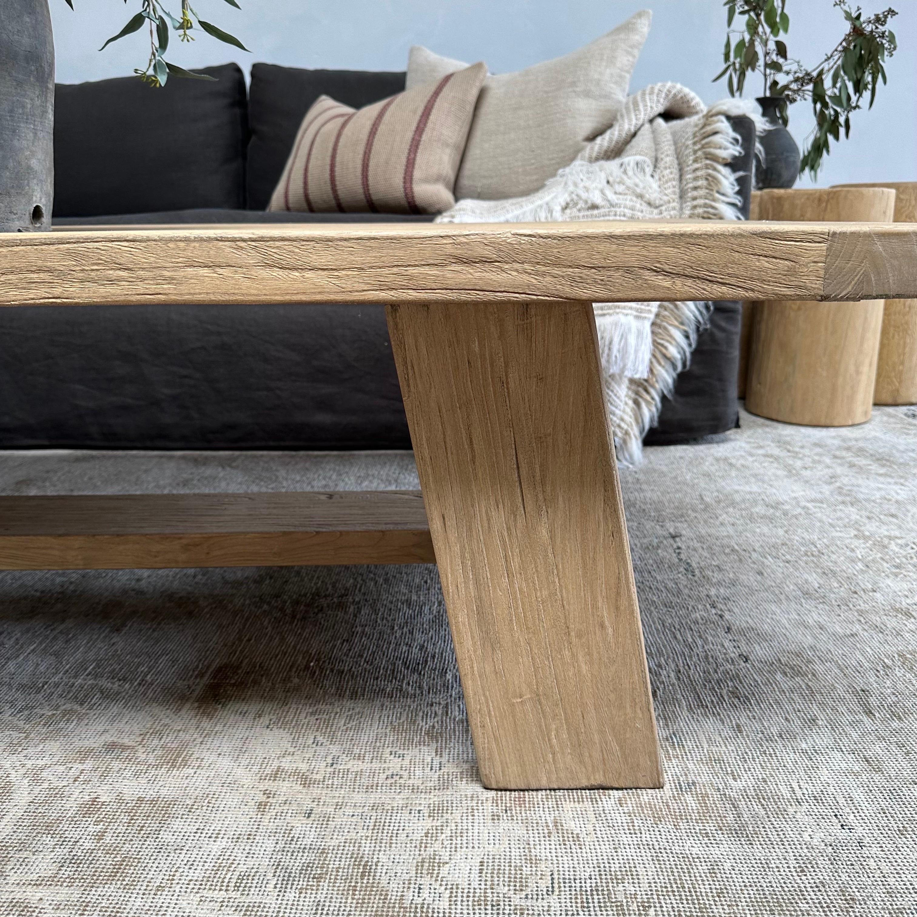 Custom Made Dorado Reclaimed Elm Wood Coffee Table For Sale at 1stDibs