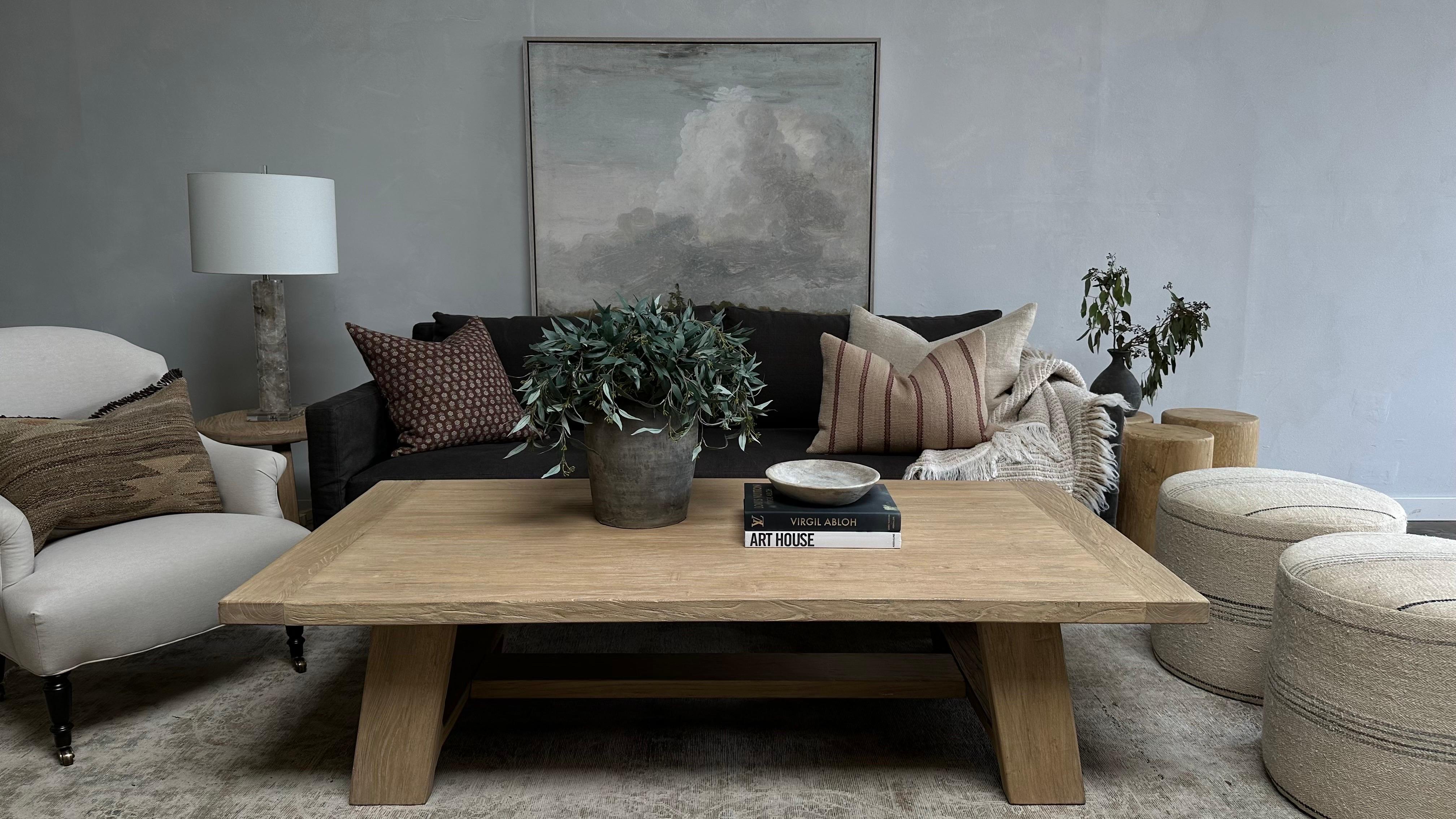 Custom Made Dorado Reclaimed Elm Wood Coffee Table For Sale at 1stDibs