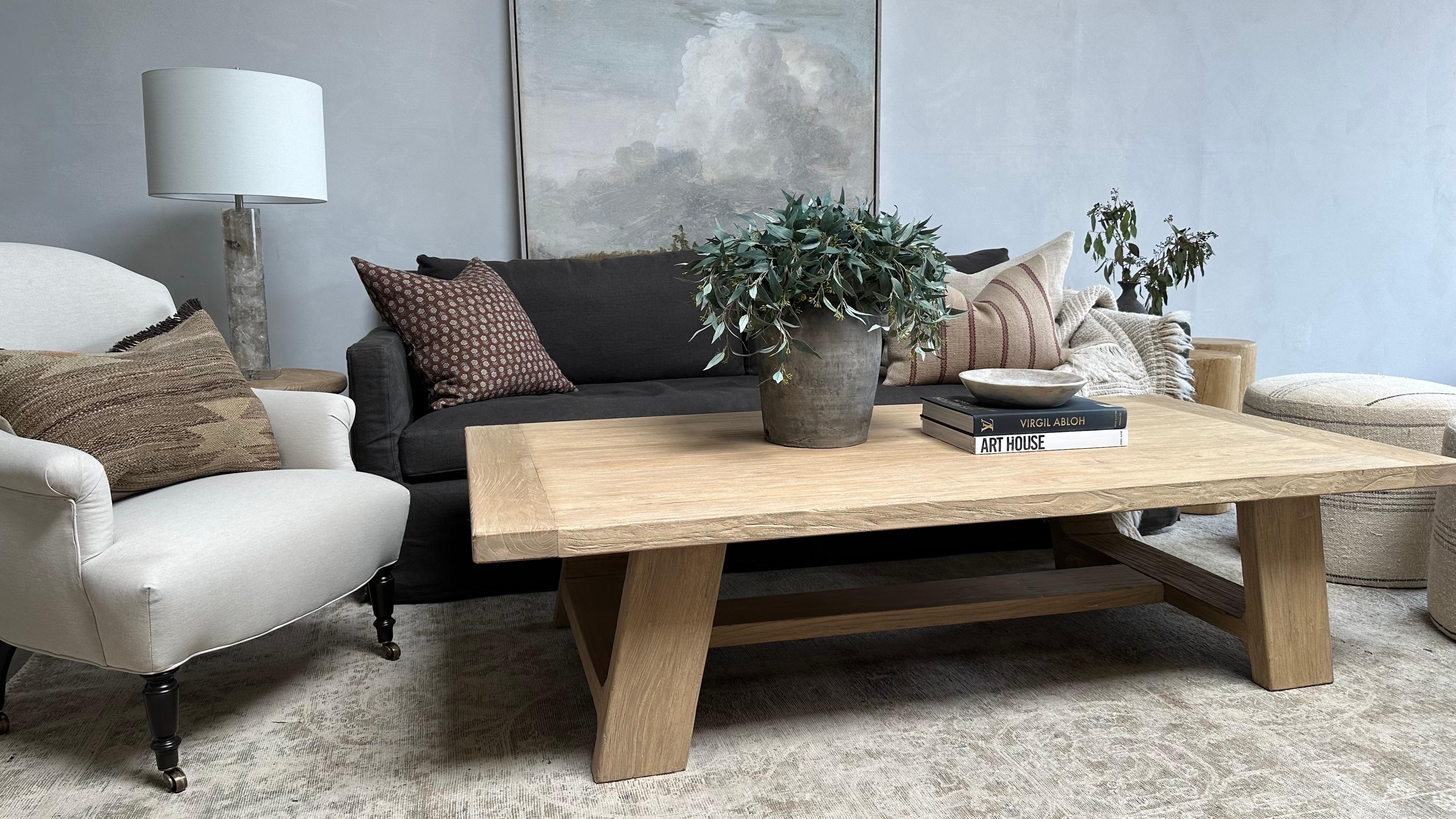 Custom Made Dorado Reclaimed Elm Wood Coffee Table For Sale at 1stDibs
