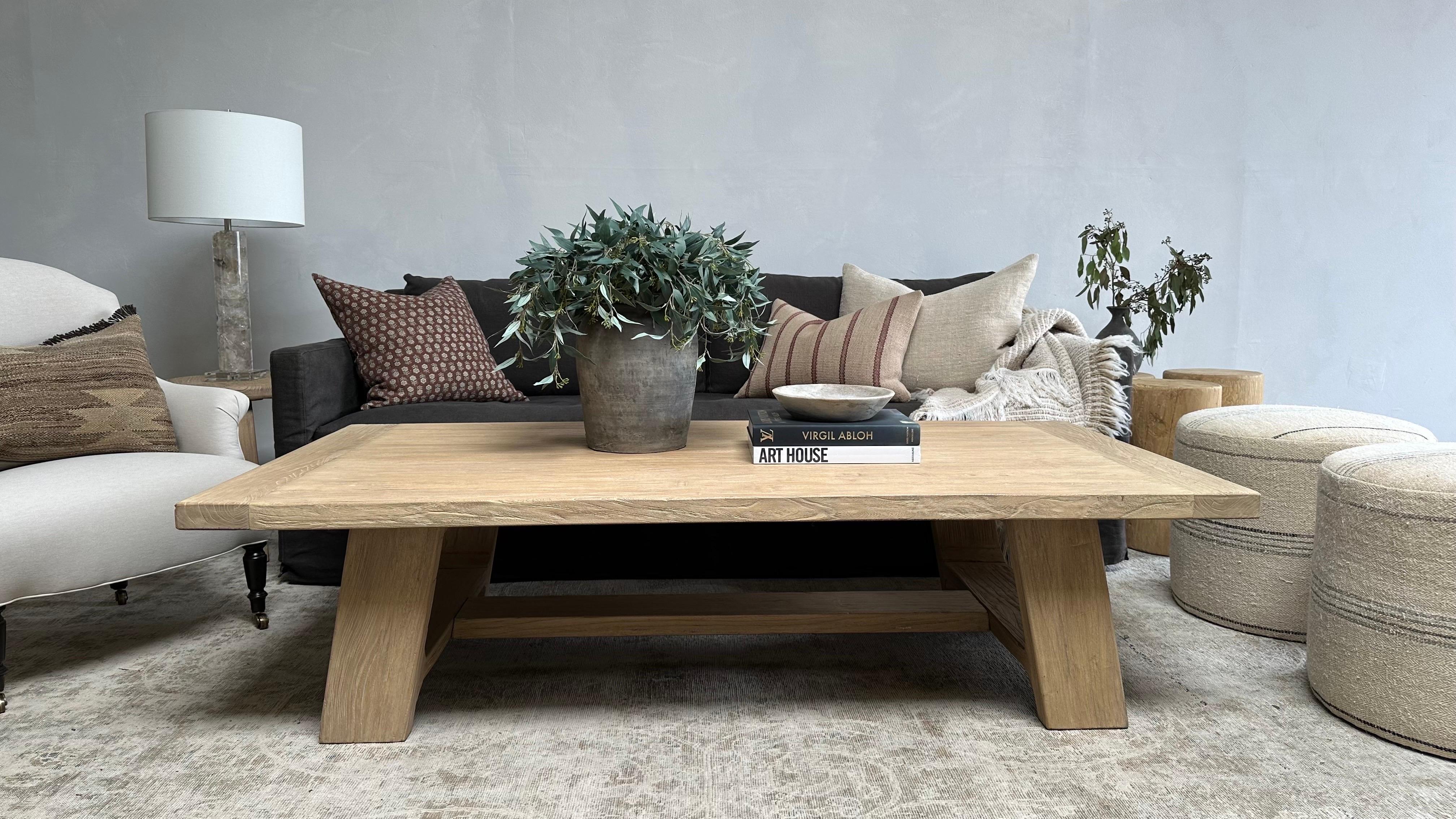 Custom Made Dorado Reclaimed Elm Wood Coffee Table For Sale at 1stDibs