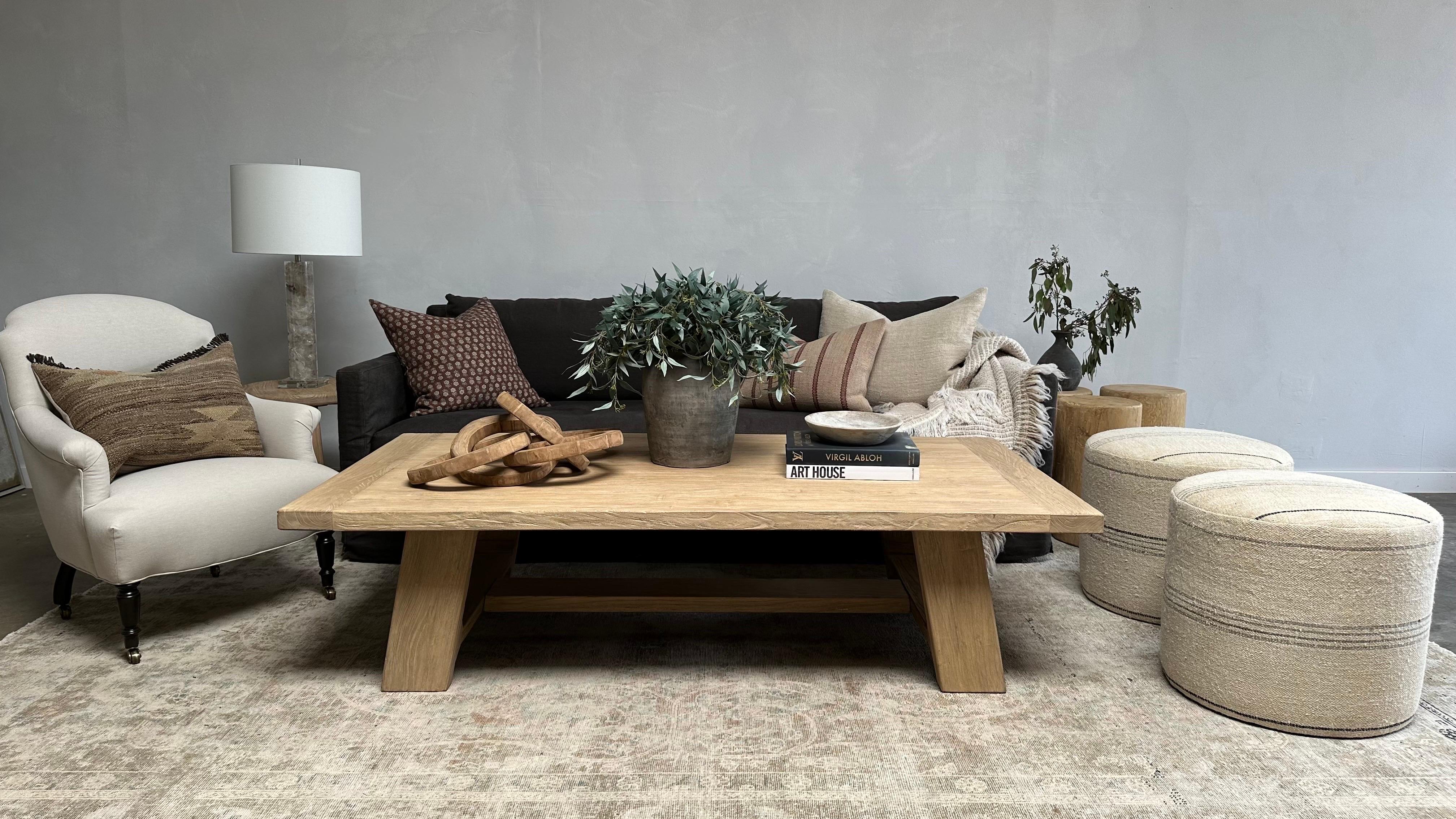 Custom Made Dorado Reclaimed Elm Wood Coffee Table For Sale at 1stDibs