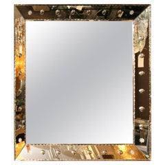 Beveled Square Ponti Mirror with Pie Crust Edge