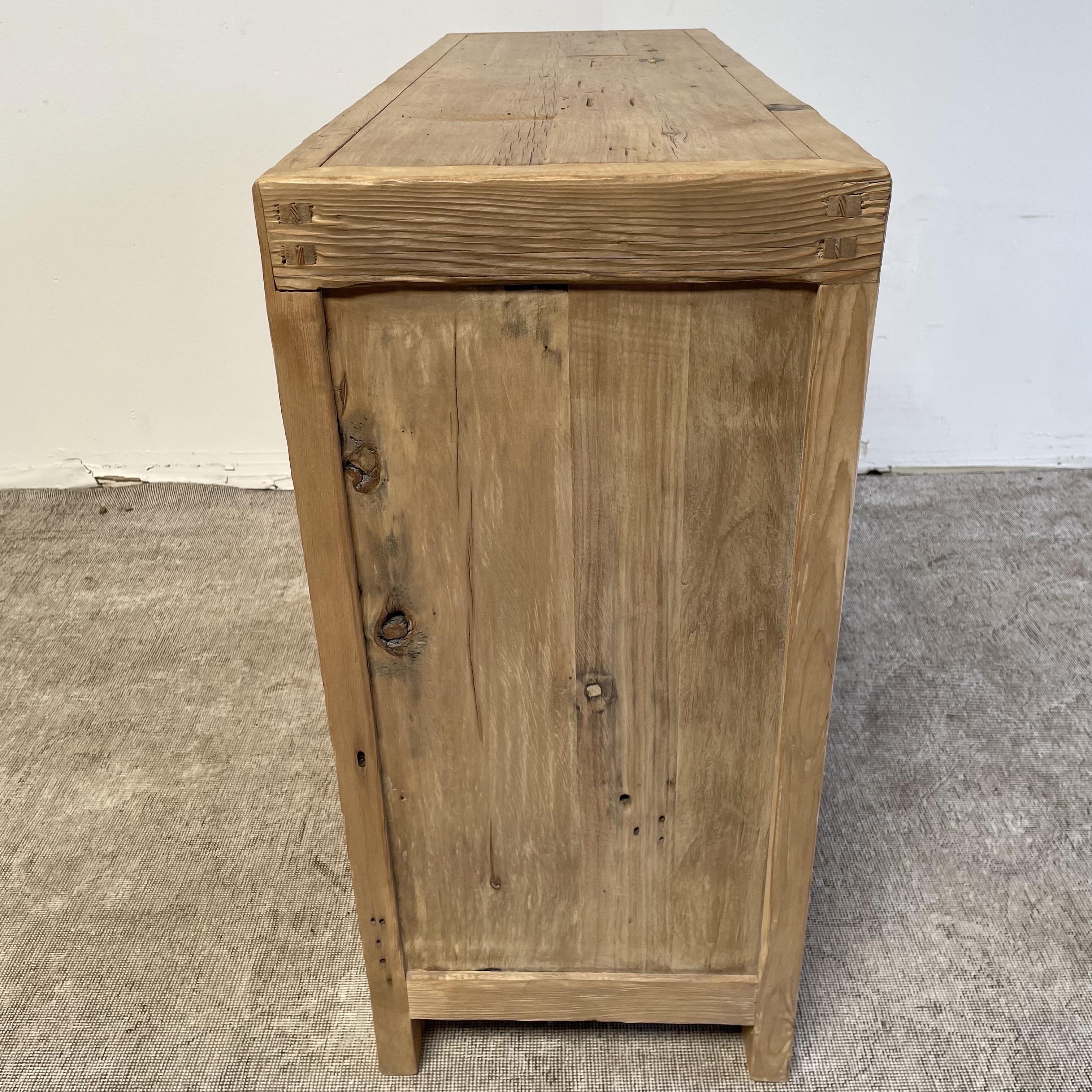 Custom Made Elm Wood 2 Door Cabinet Console For Sale 6