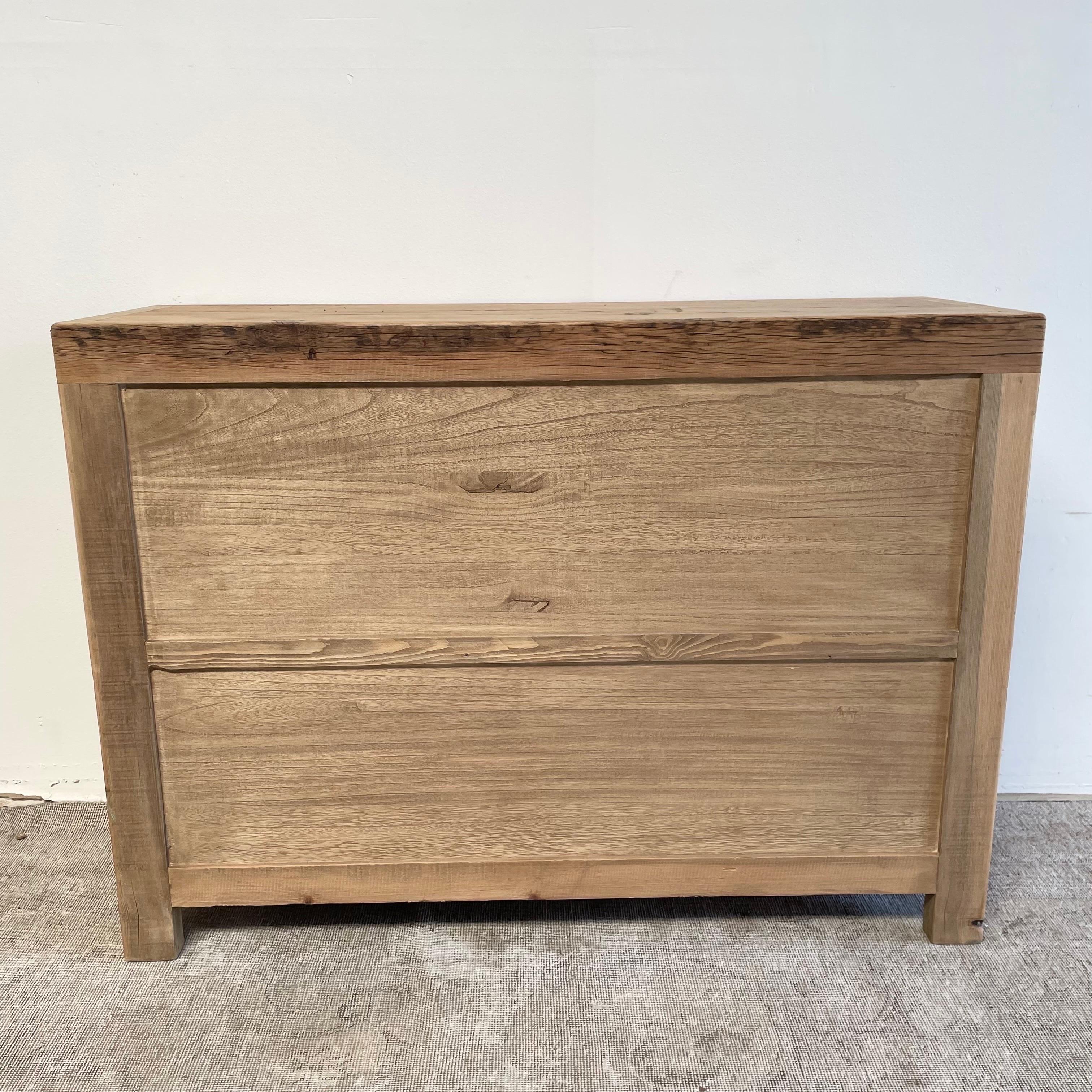 Custom Made Elm Wood 2 Door Cabinet Console For Sale 8