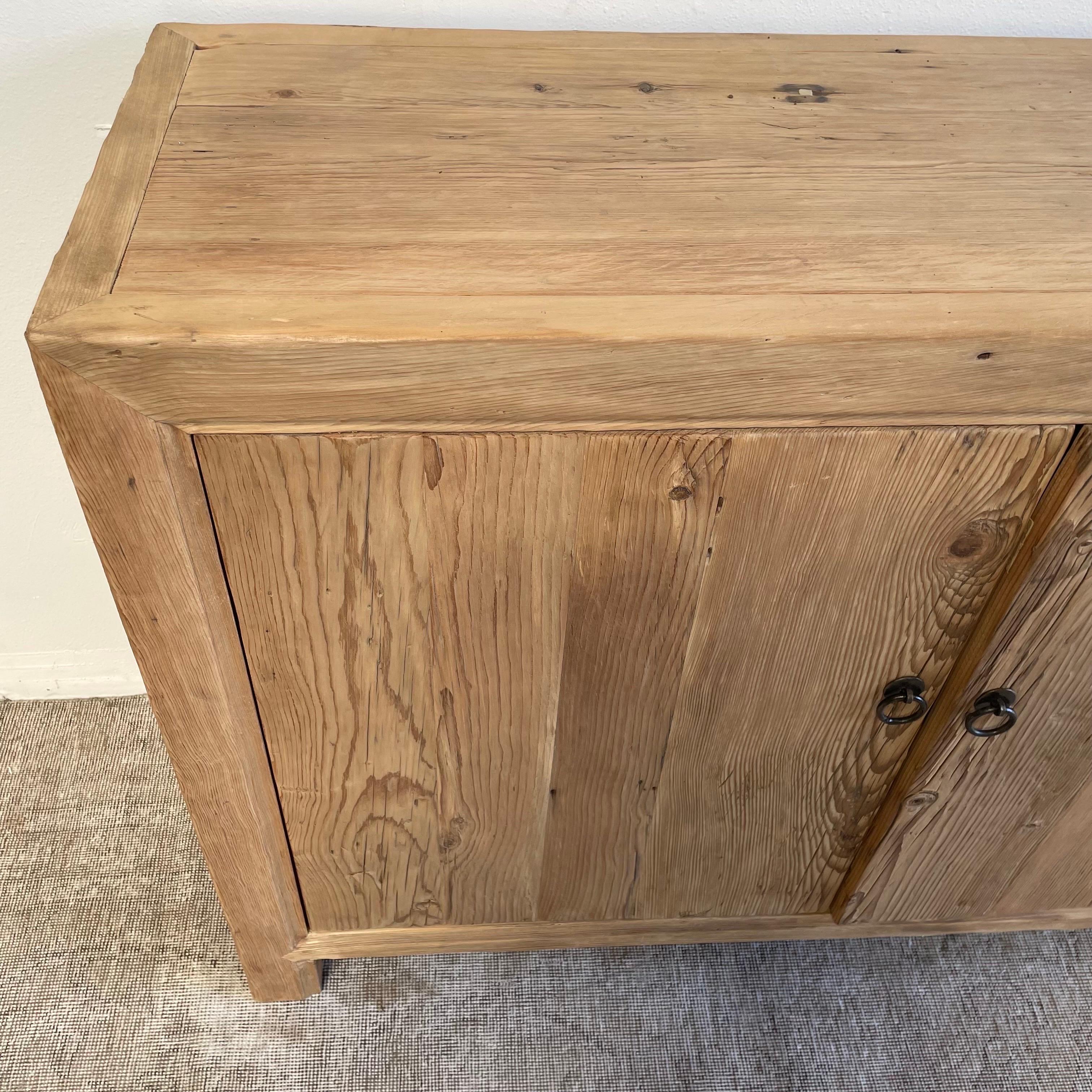 Custom Made Elm Wood 2 Door Cabinet Console For Sale 1