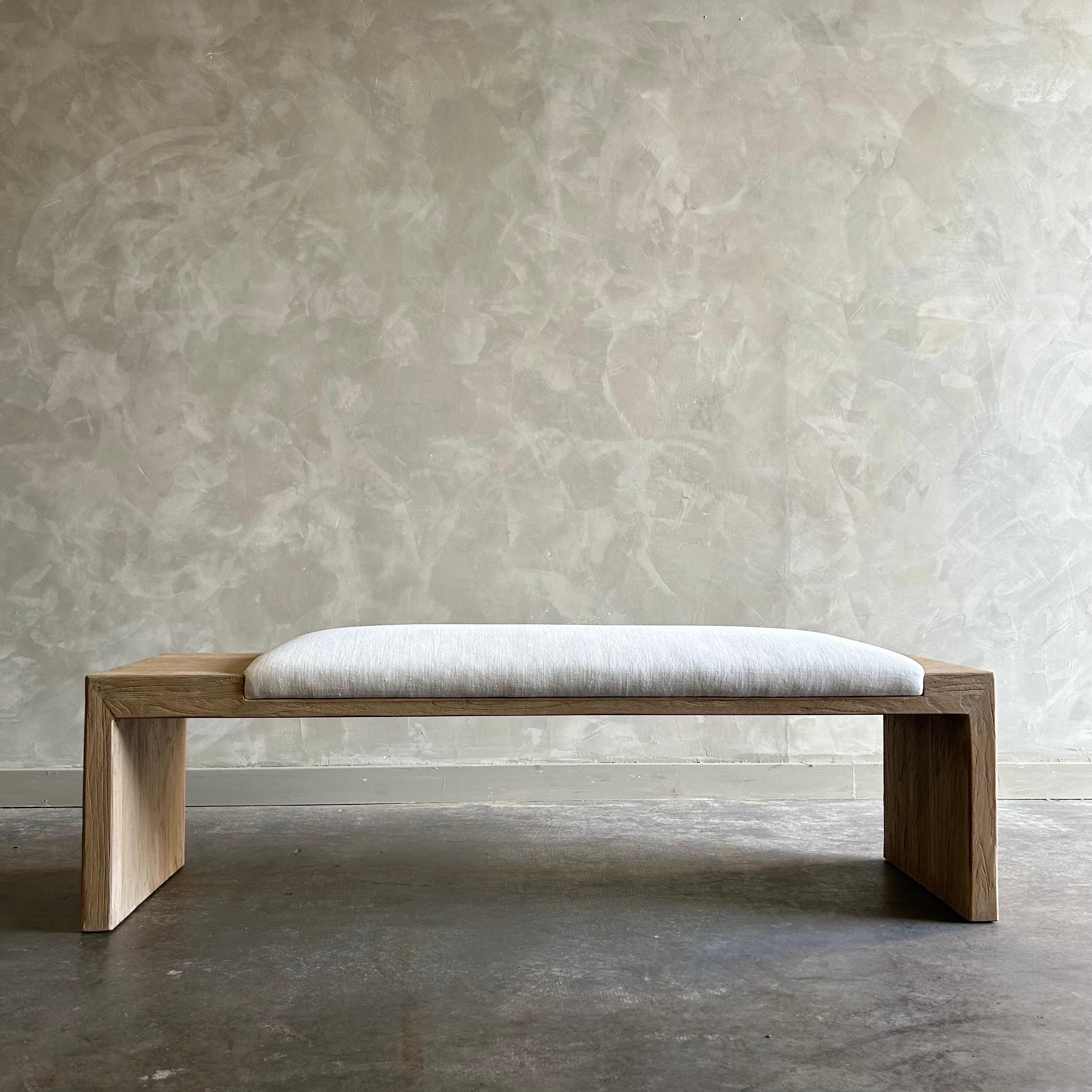 Casi Elm Bench
These old elm timbers show in its most primal, natural form. The artisanal construction methods highlight the elm woods beautiful grain pattern & knots and fissures from its past life. The most authentic materials are hand selected,