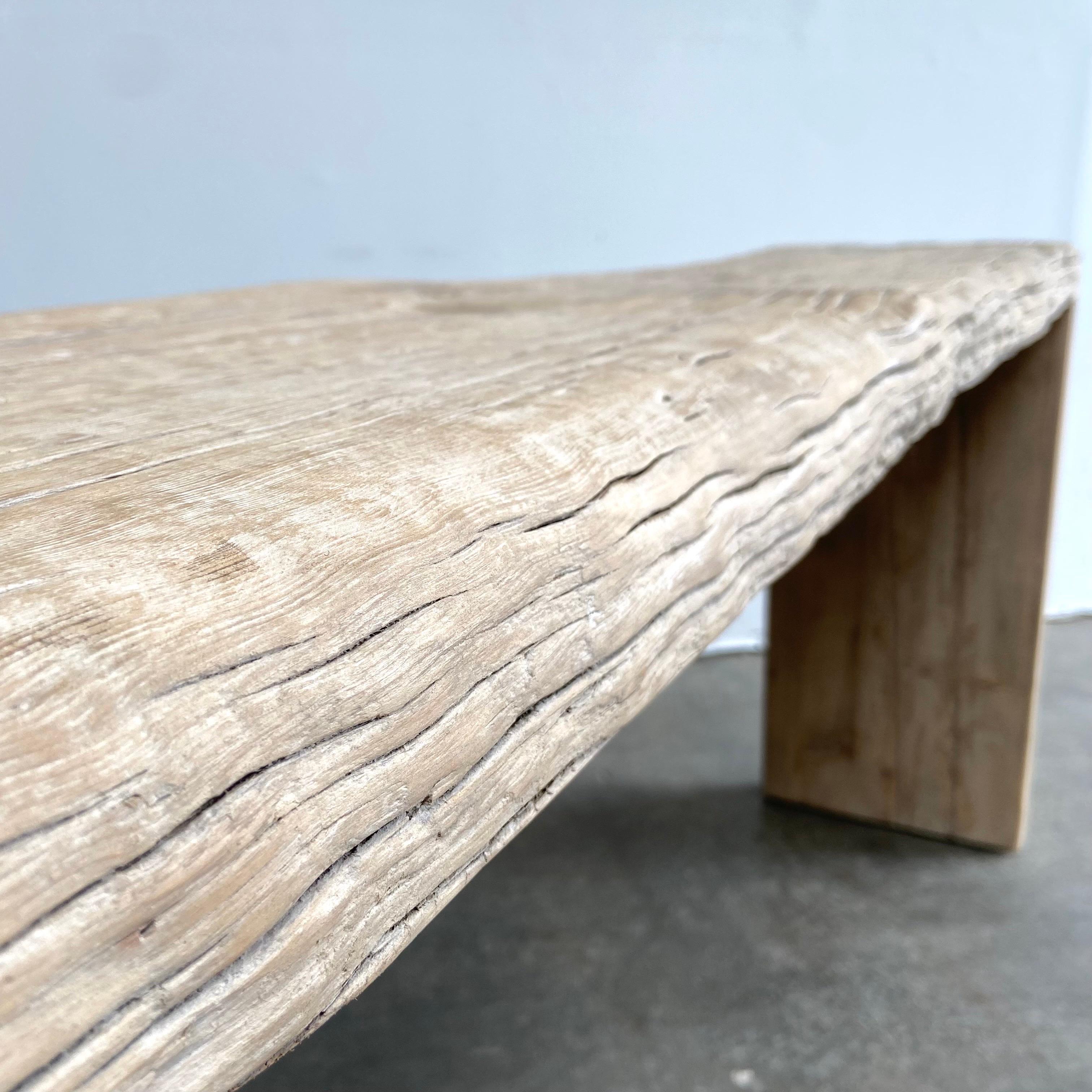 Custom Made Elm Wood Reclaimed Waterfall Style Console Table 6